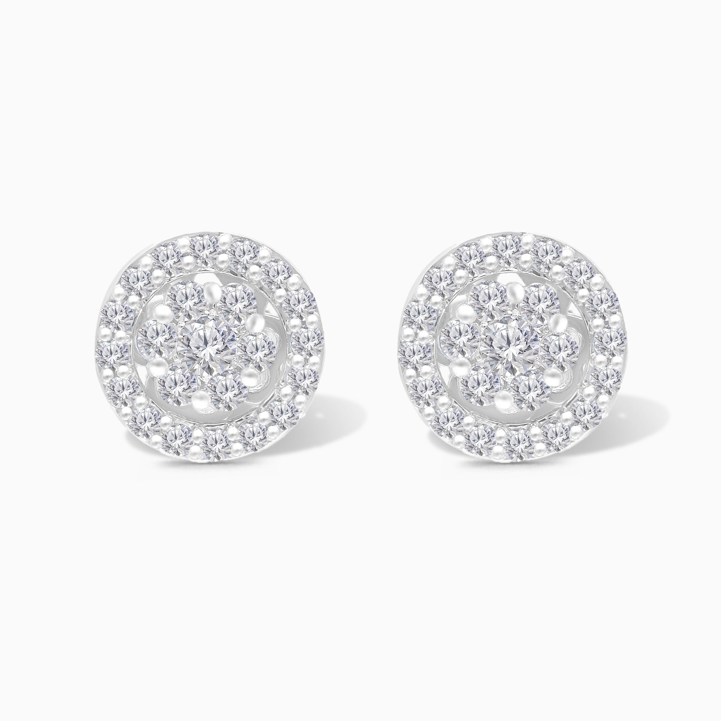 Round Diamond Halo Studs