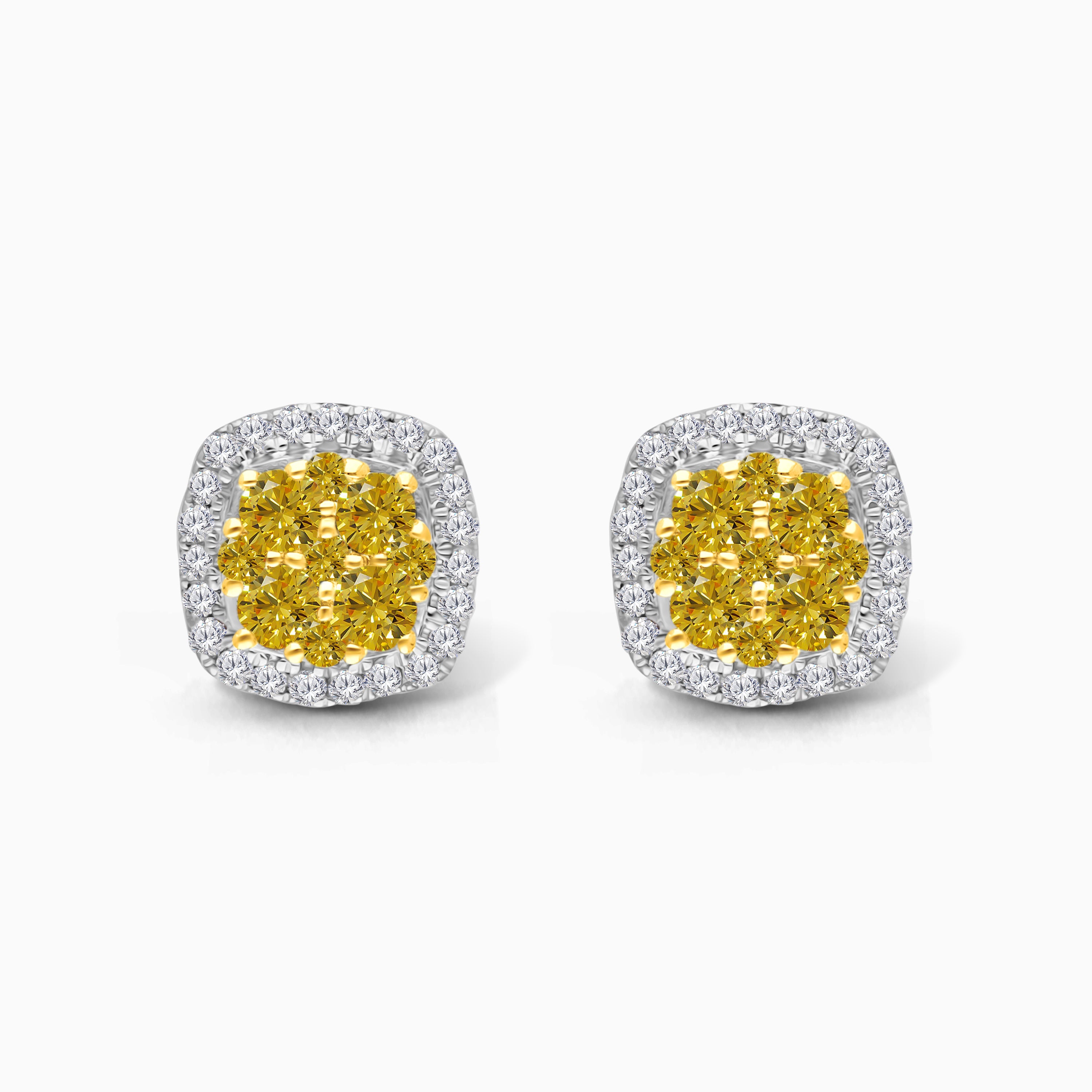 Diamond Cushion Cut Studs