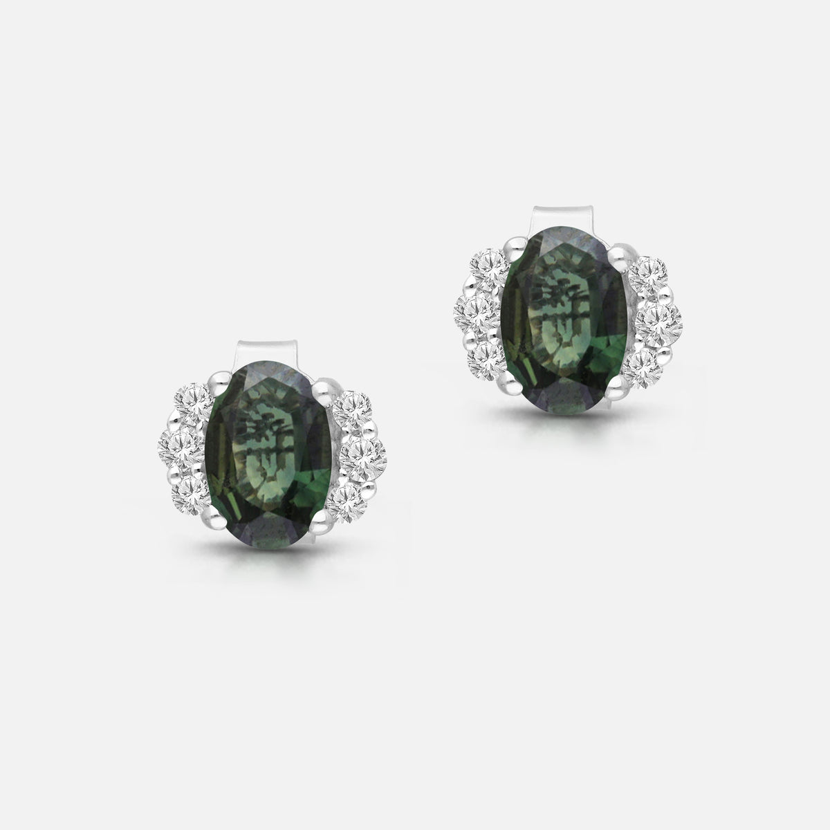 Green Goddess Sapphire Studs