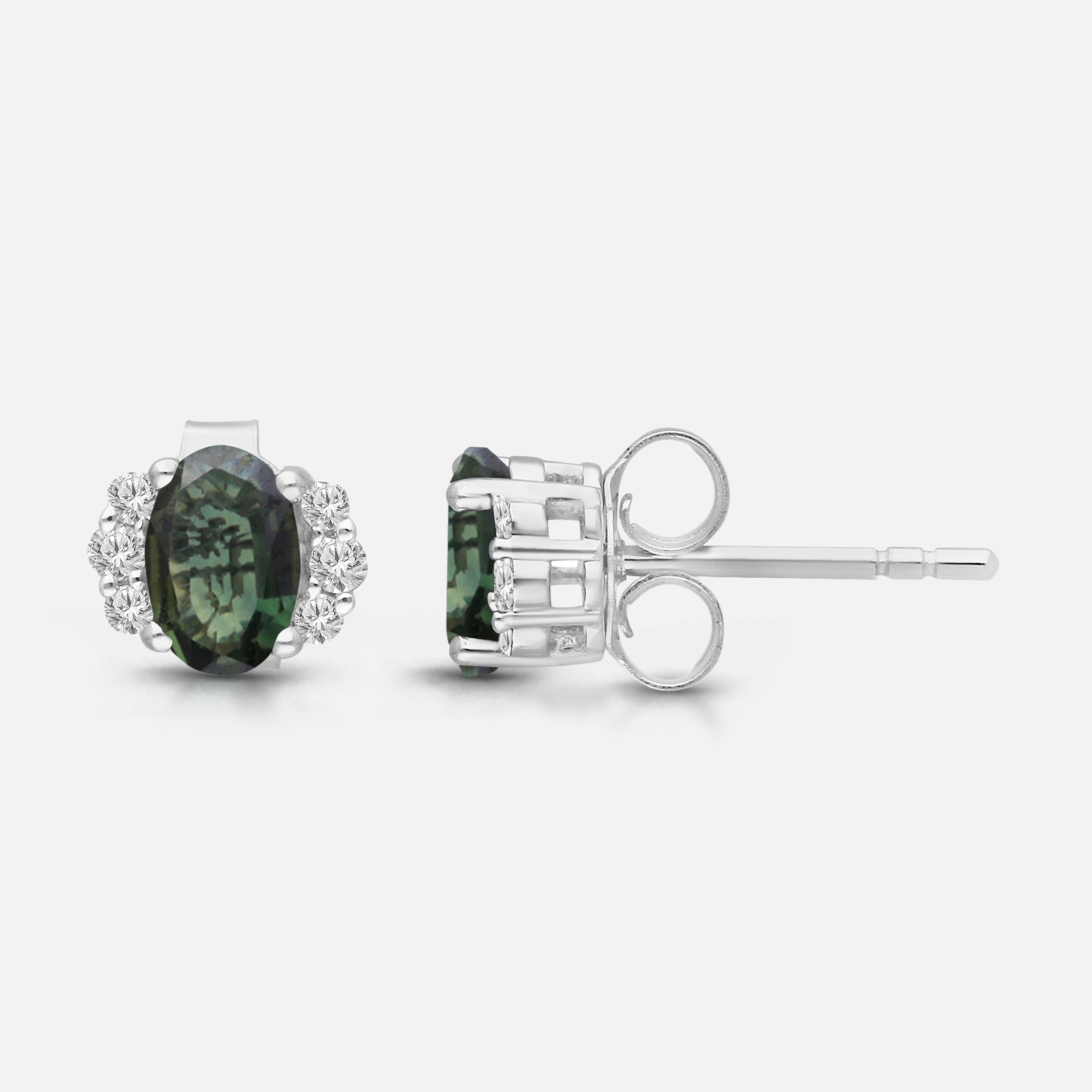 Green Goddess Sapphire Studs