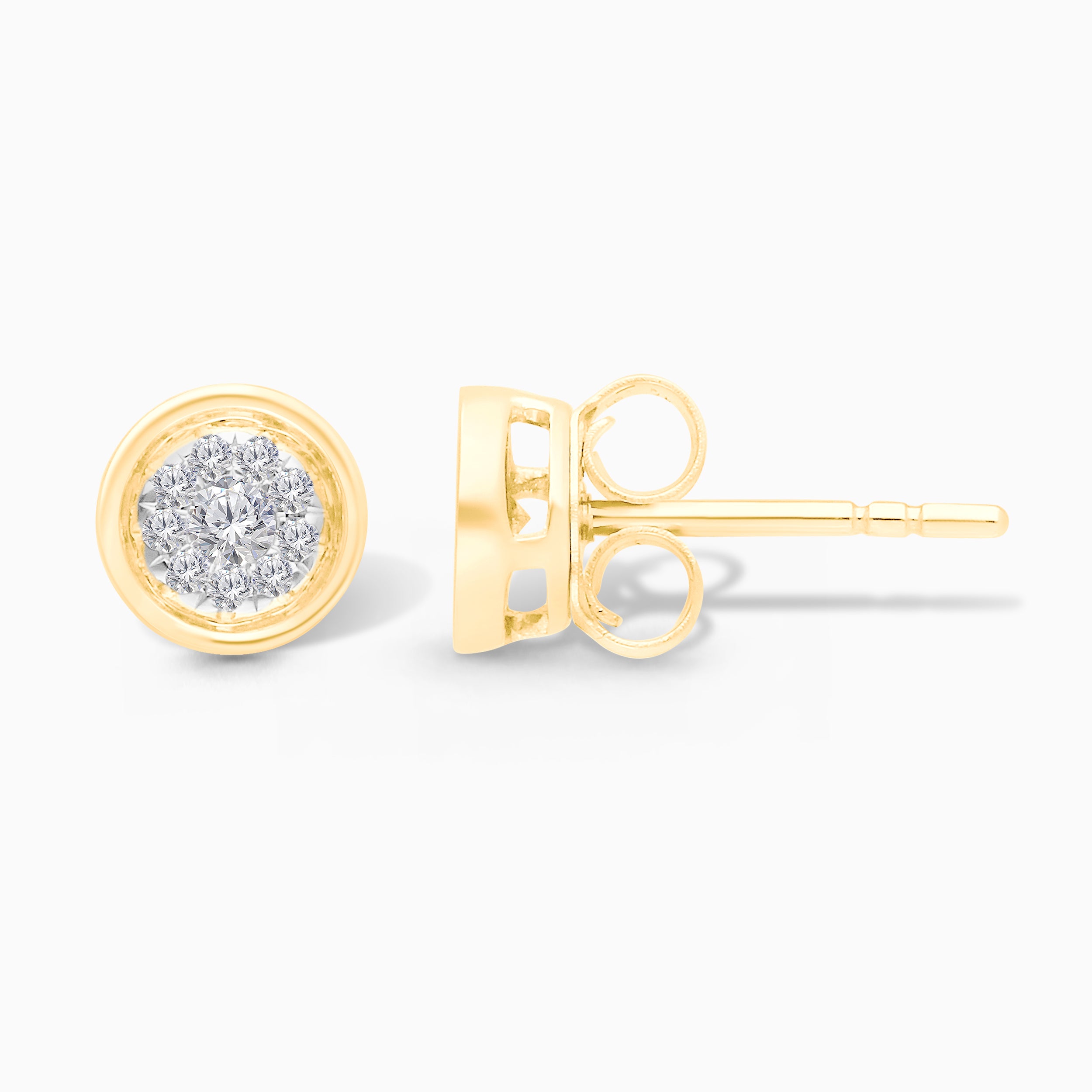 Round Diamond Cluster Studs