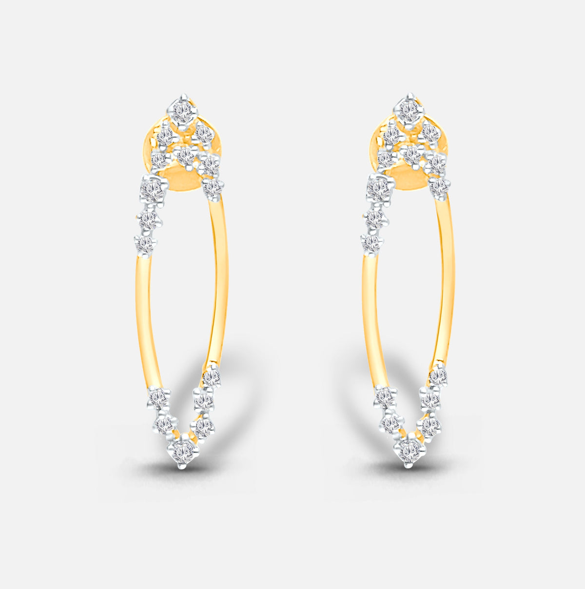 Cluster Diamond Leaf Studs BOLD GOLD