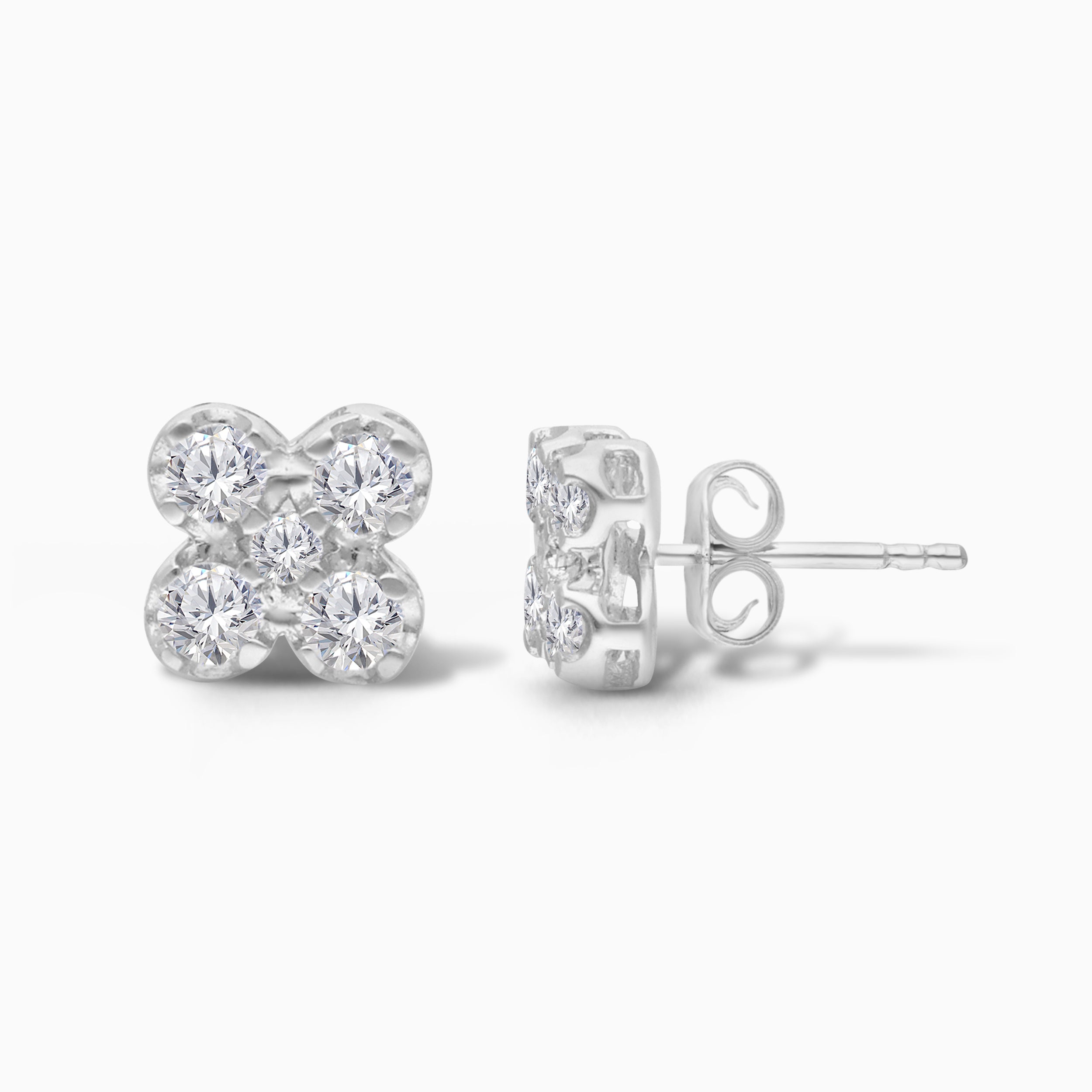 Diamond Clover Studs