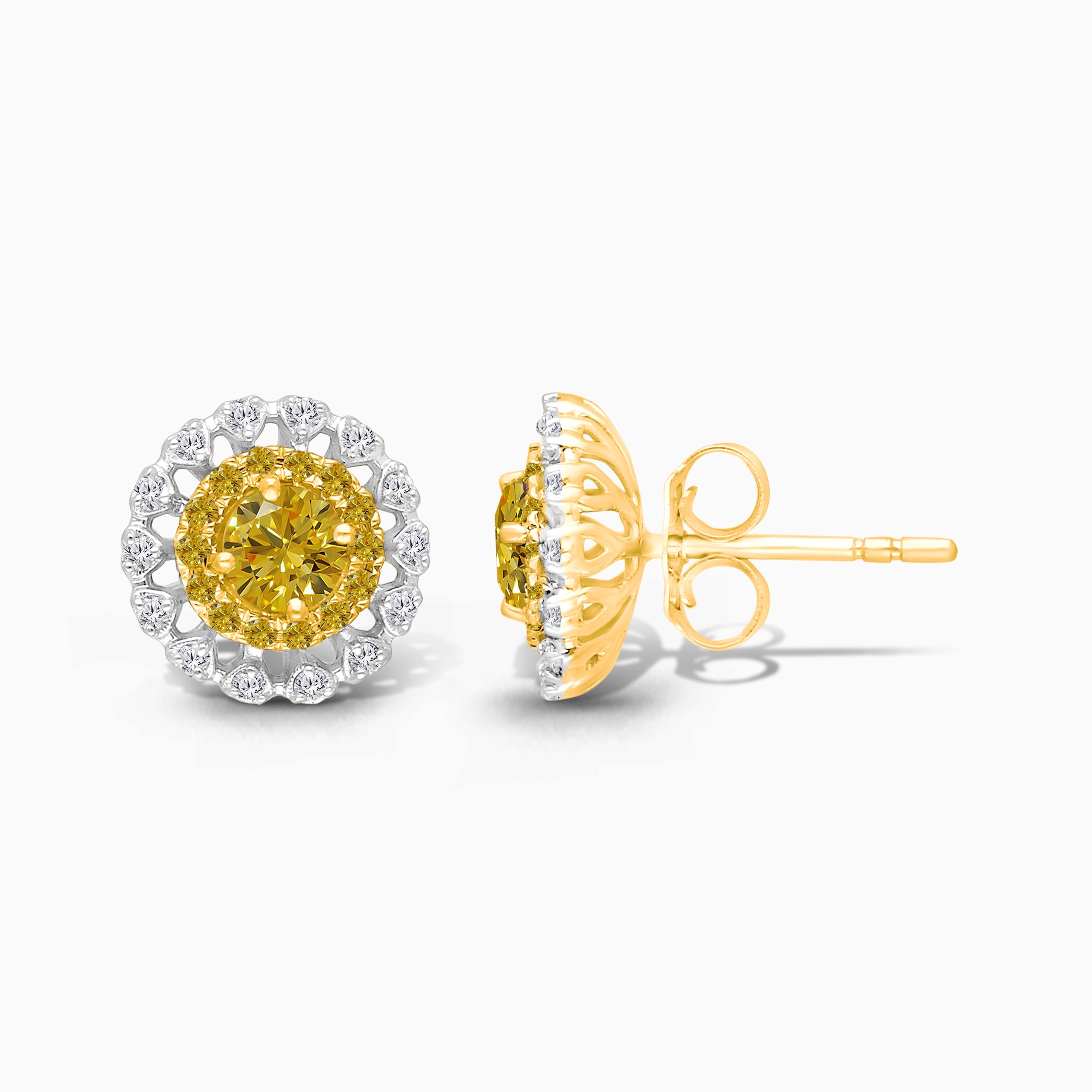 Solstice Yellow & White Diamond Studs