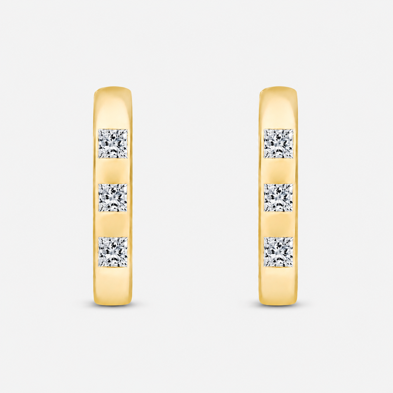 Princess Cut Diamond Oval Huggies BOLD GOLD