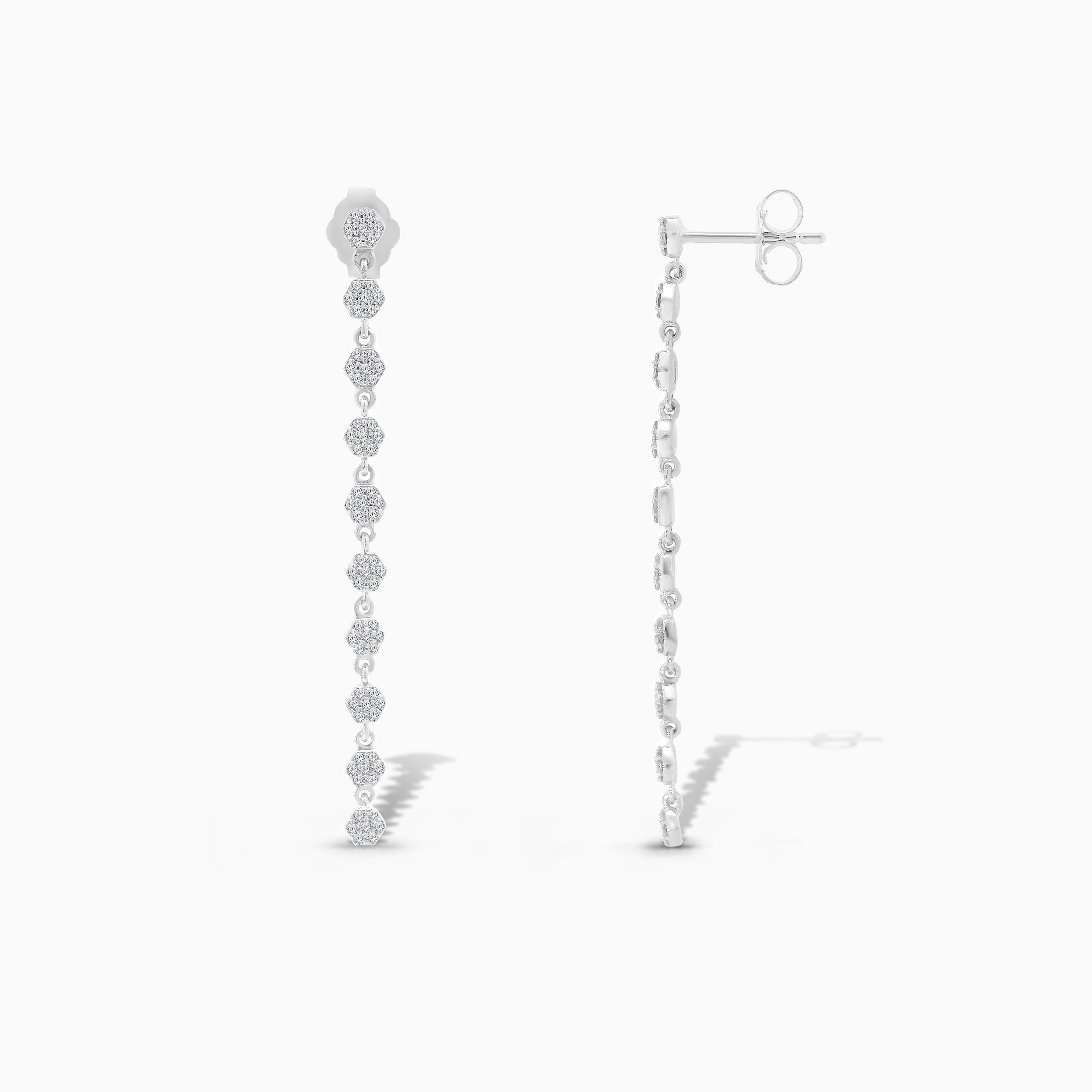 Pave Diamond Tennis Earrings