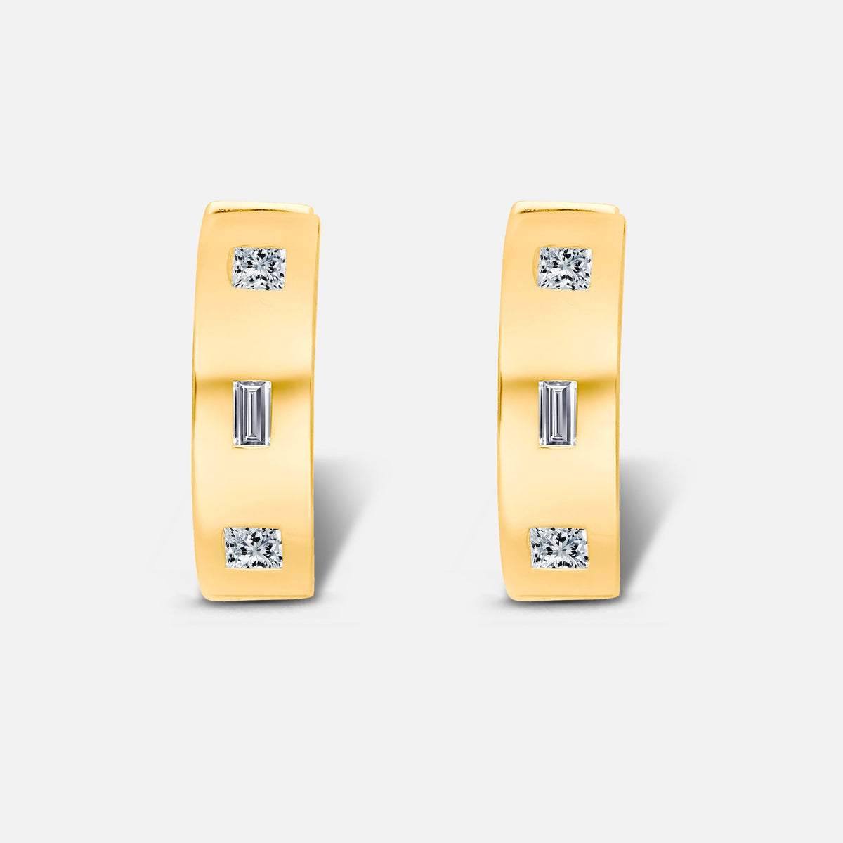 Yellow Gold Diamond Bold Gold Huggies BOLD GOLD