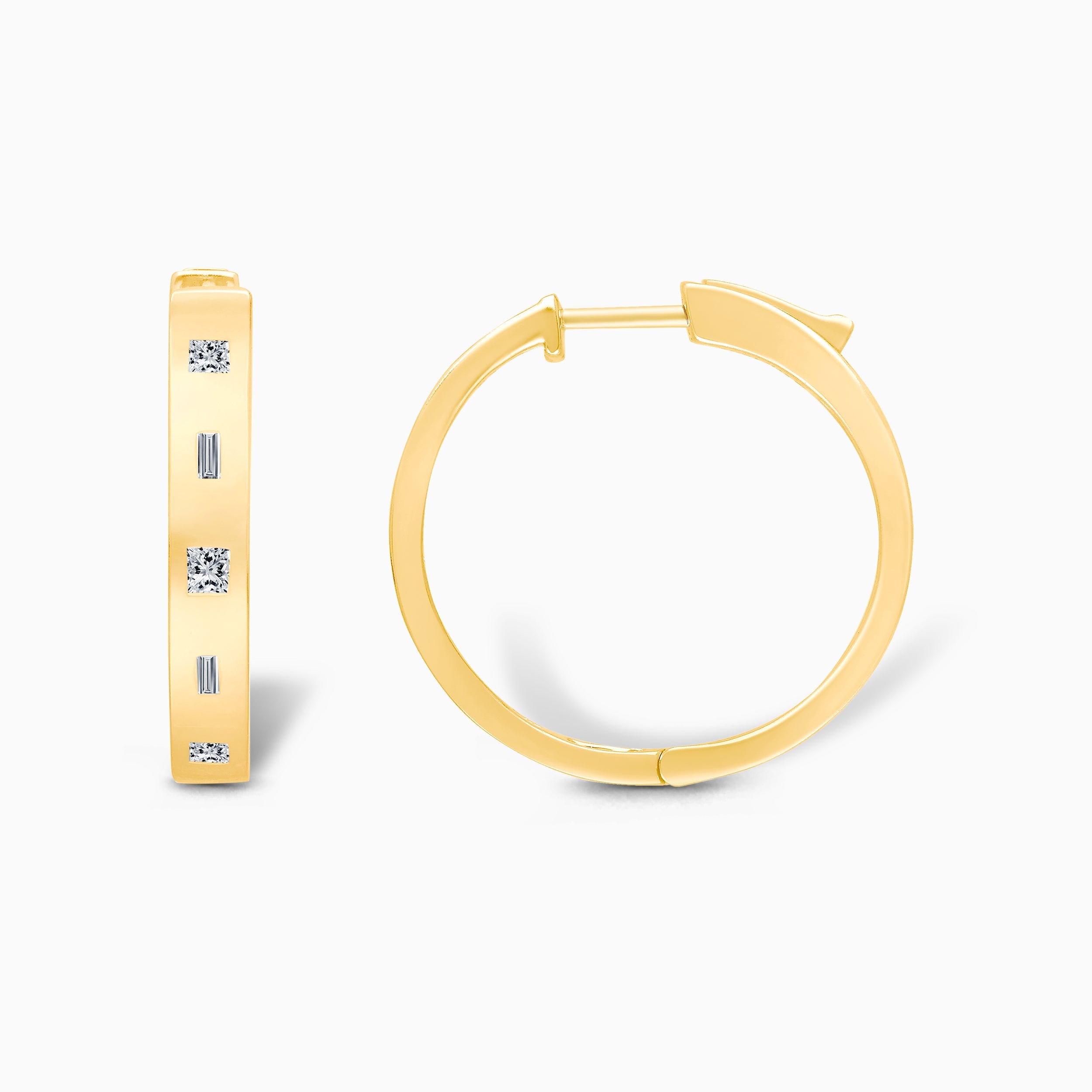Bold Gold Diamond Hoops