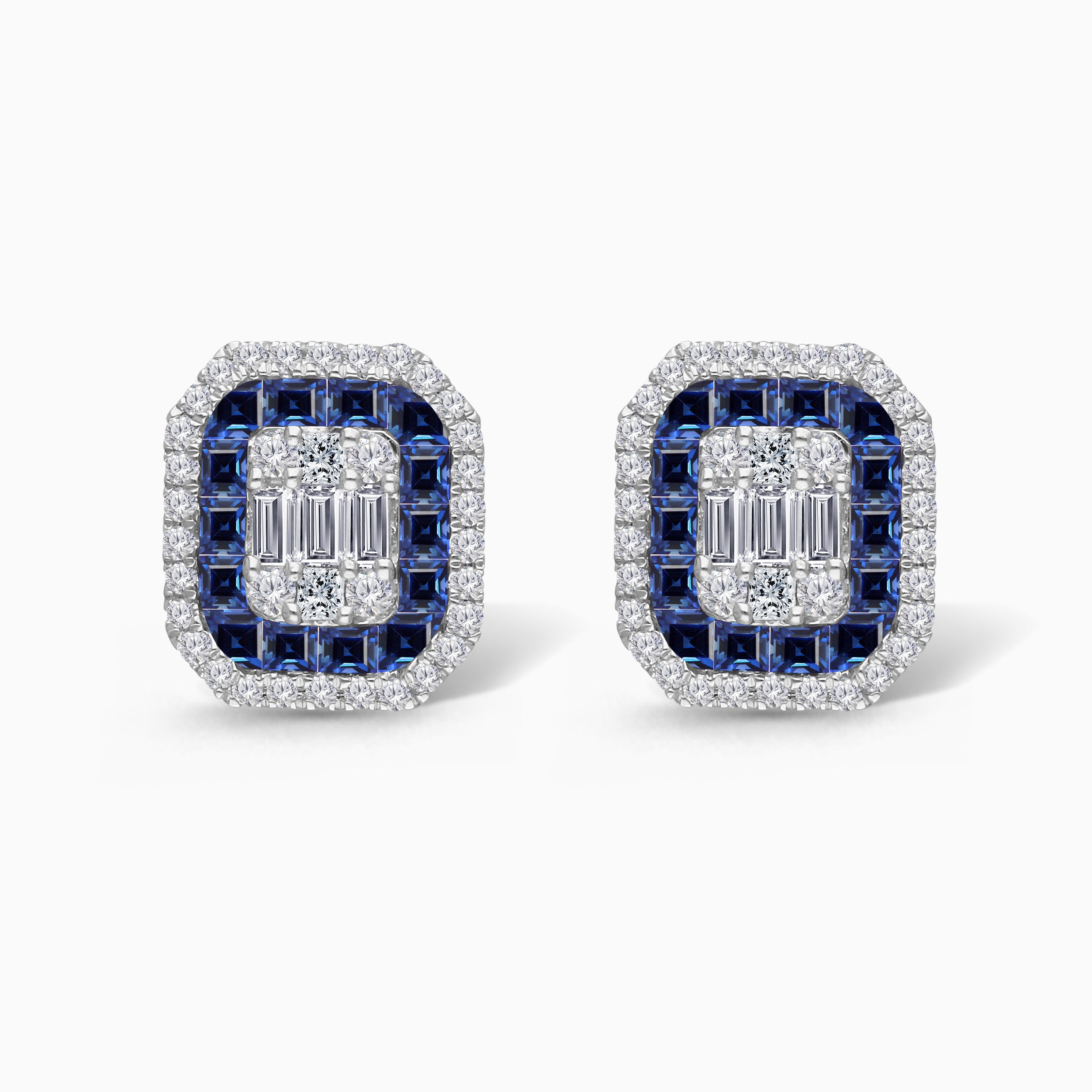 Bold & Blue Diamond Sapphire Studs
