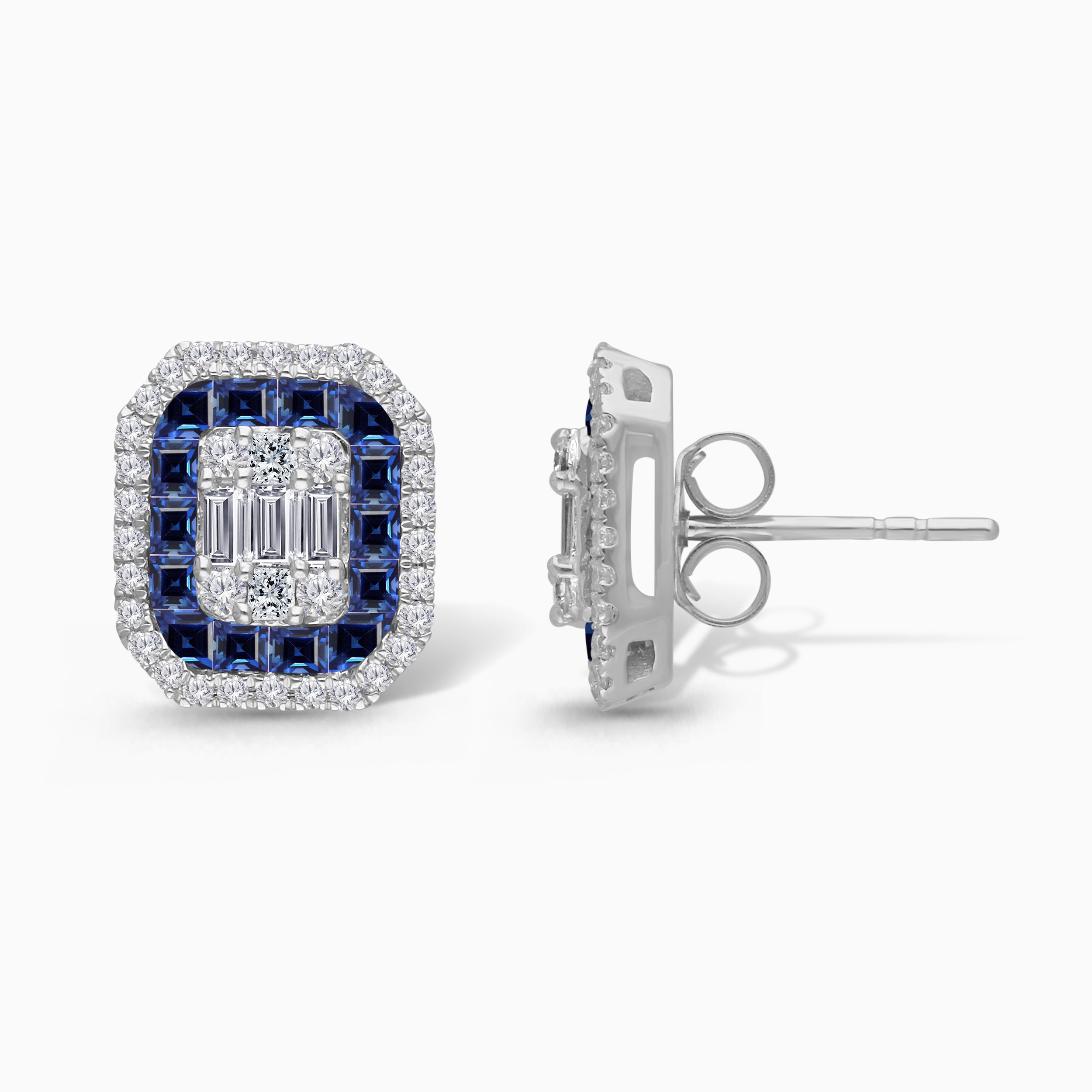 Bold & Blue Diamond Sapphire Studs