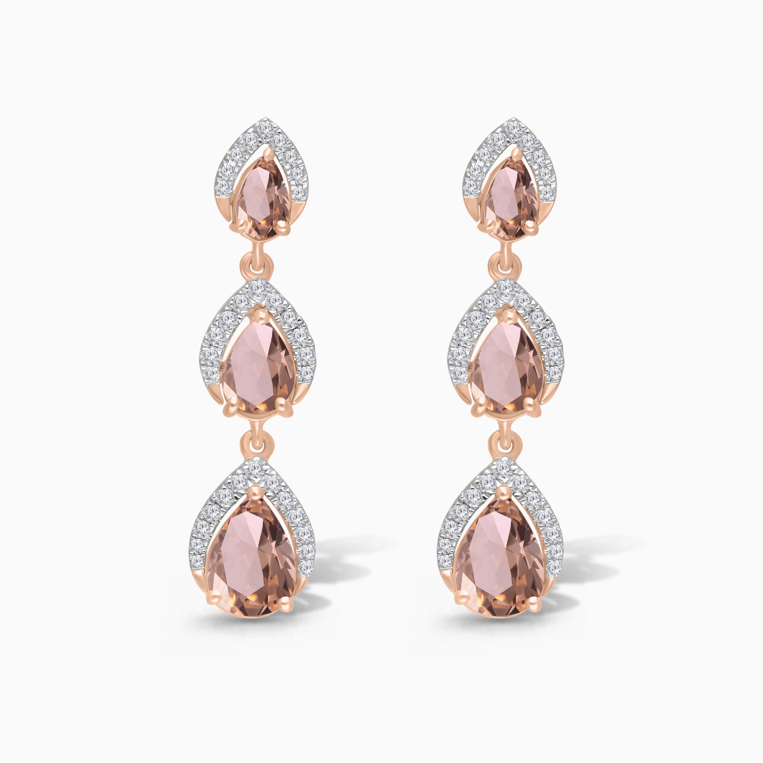 Shimmering Tears Morganite Earrings