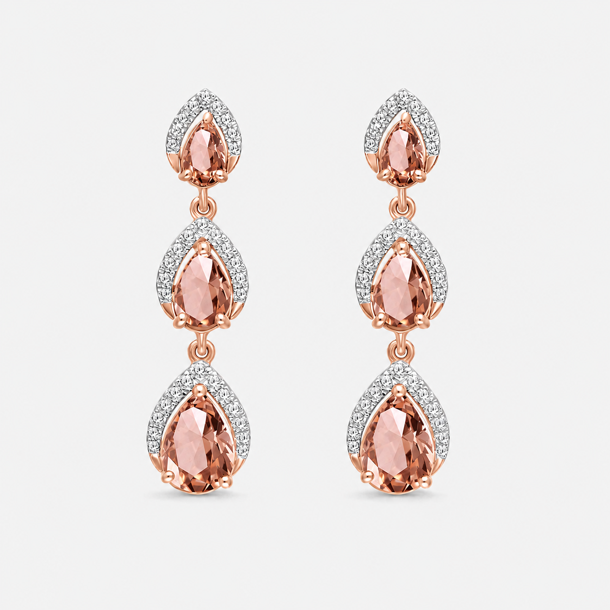 Shimmering Tears Morganite Earrings Morganite