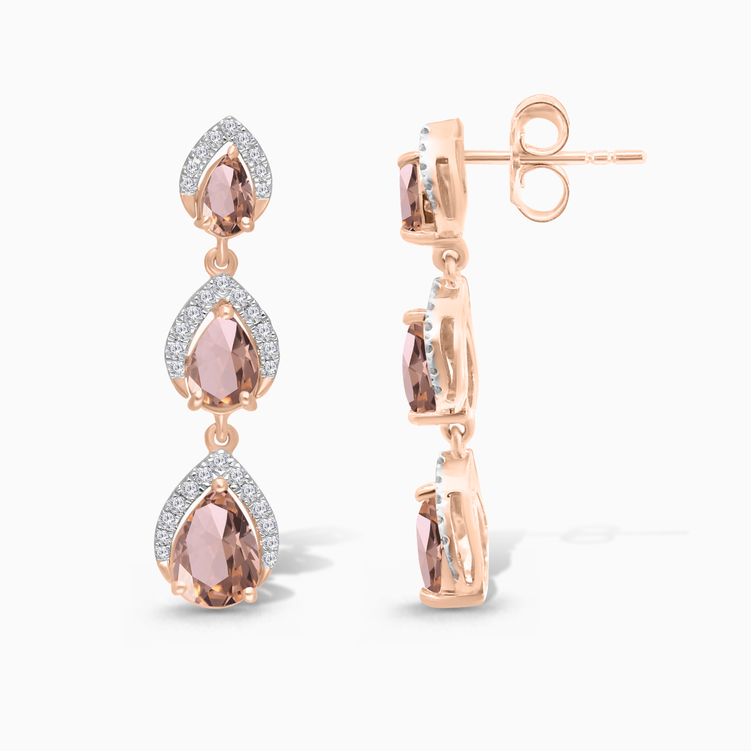 Shimmering Tears Morganite Earrings
