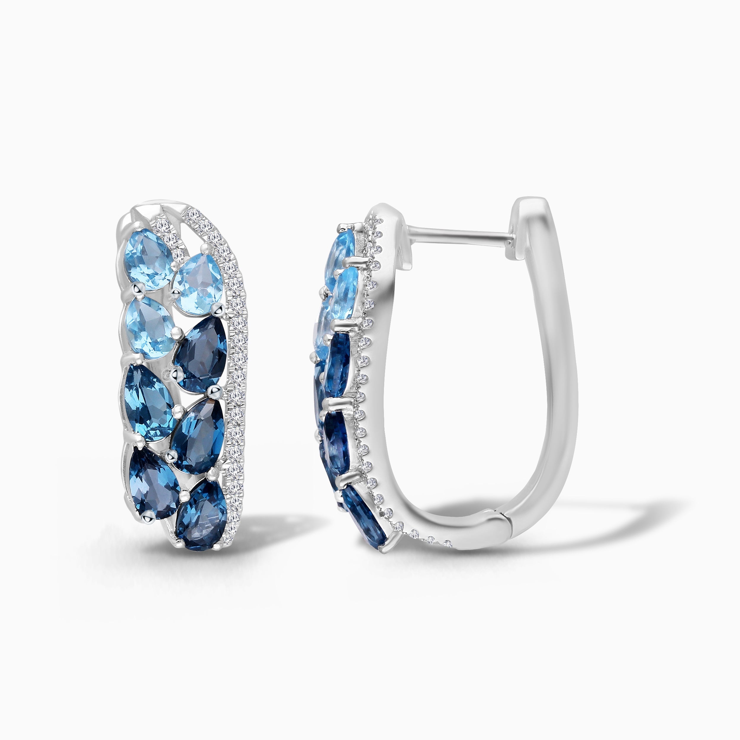 Waterfall Ombre Topaz Hoops BLUE TOPAZ