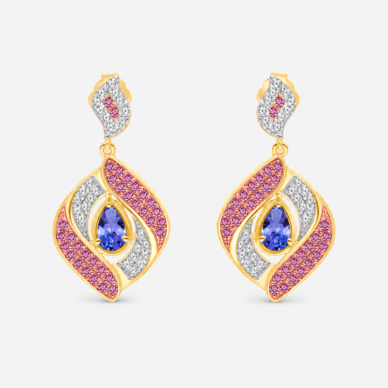 Wrapped In Ribbons Tanzanite Dangle Earrings Tanzanite