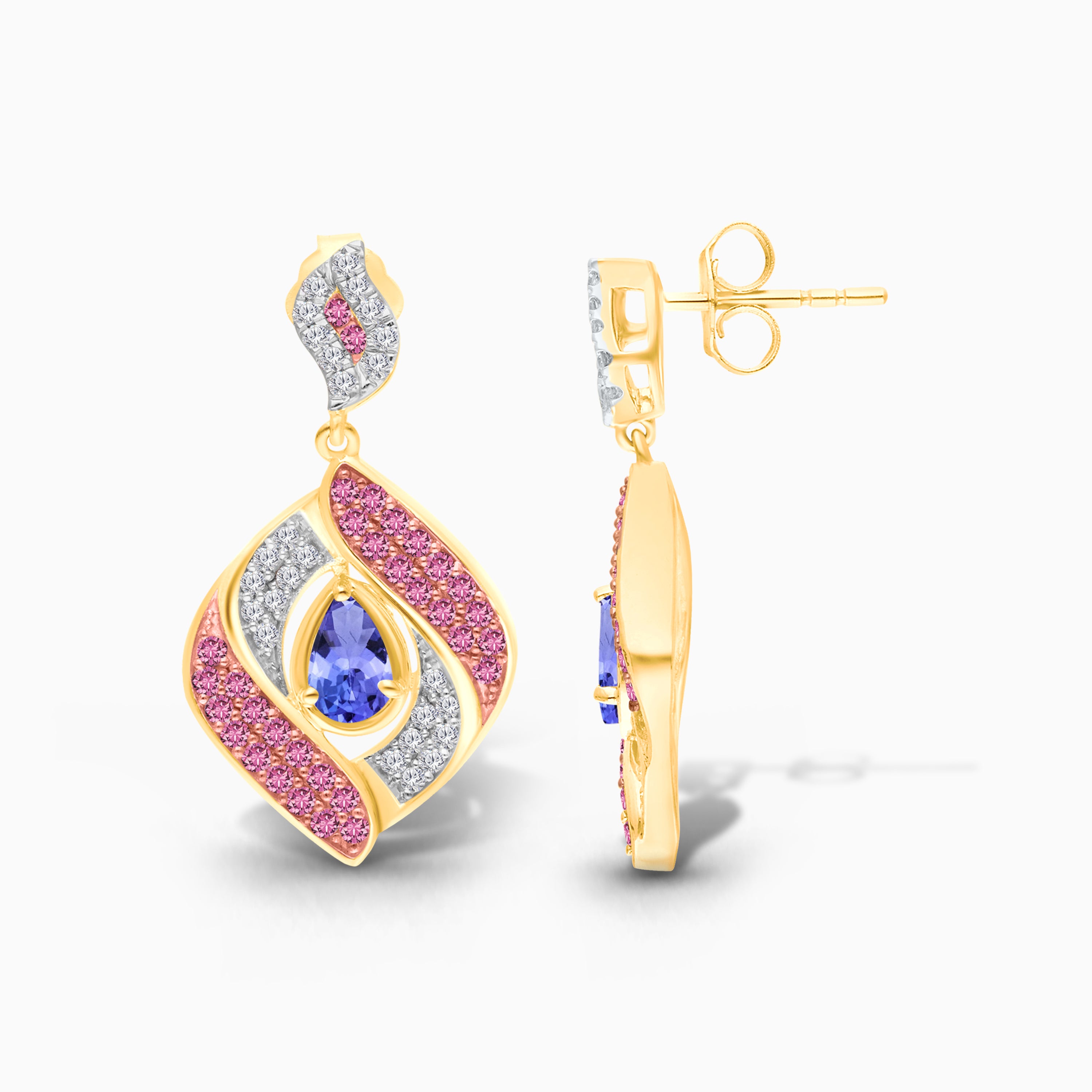 Wrapped In Ribbons Tanzanite Dangle Earrings