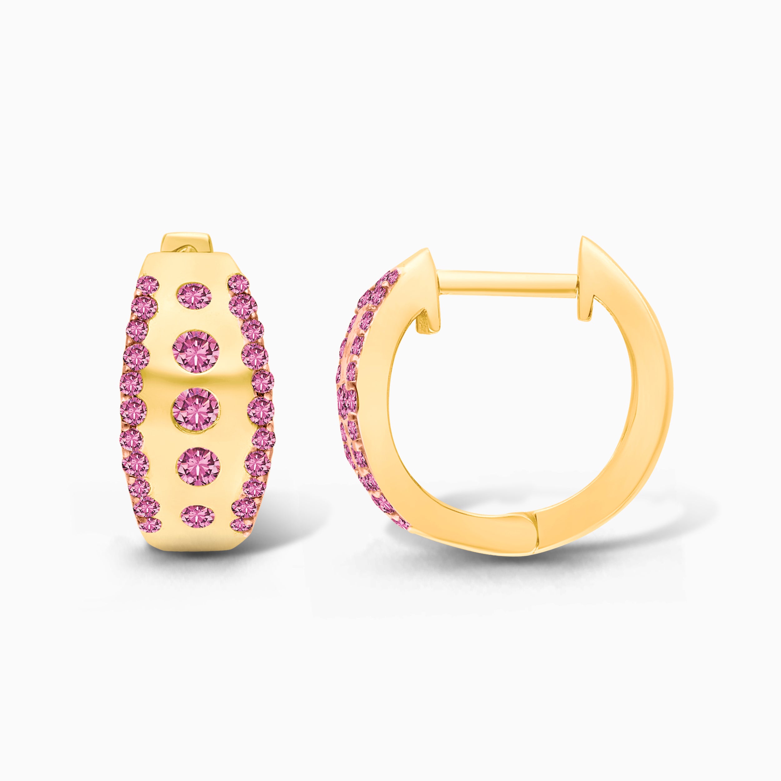Blossoming Bubbles Pink Sapphire Huggies