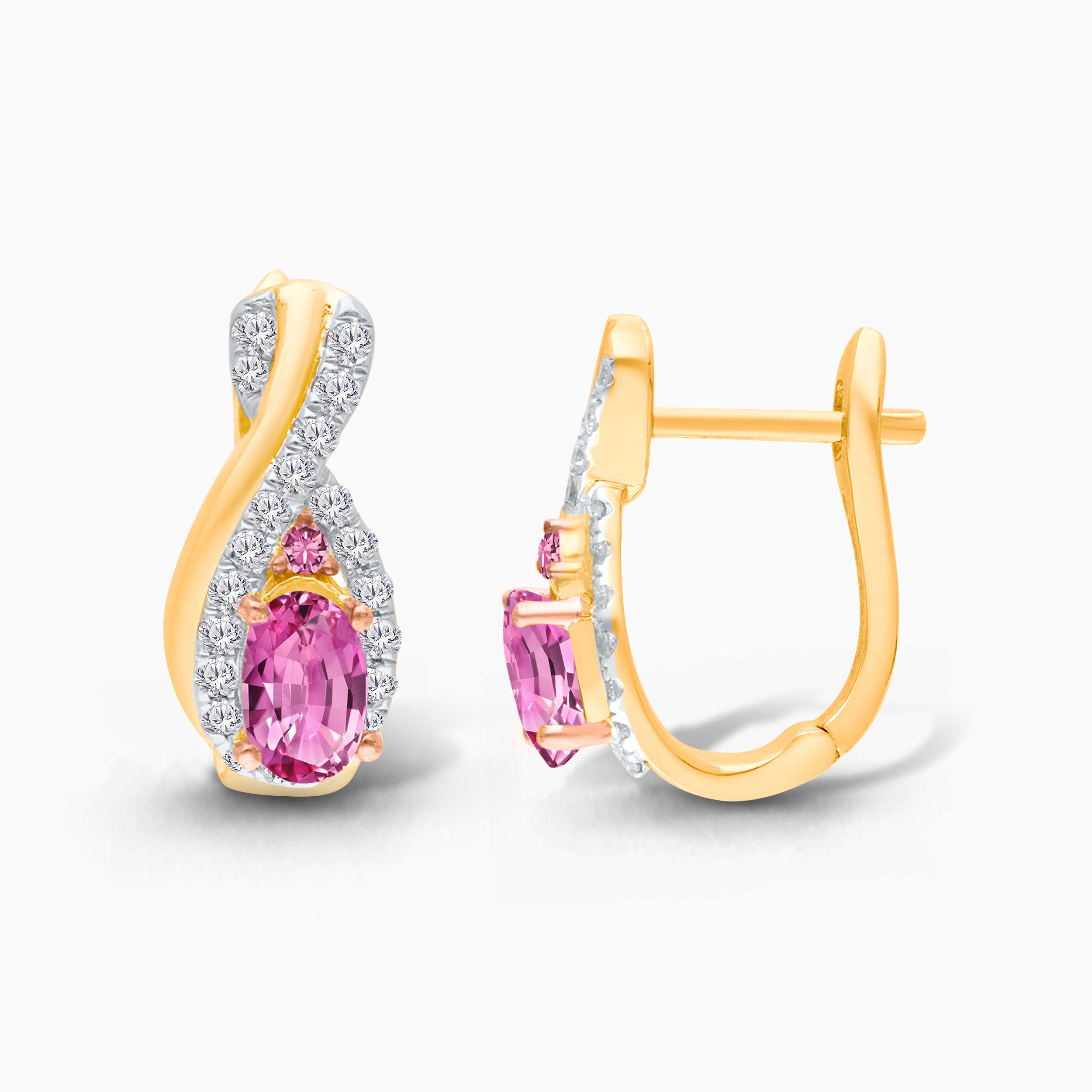 Intertwined Pink Sapphire & Diamond