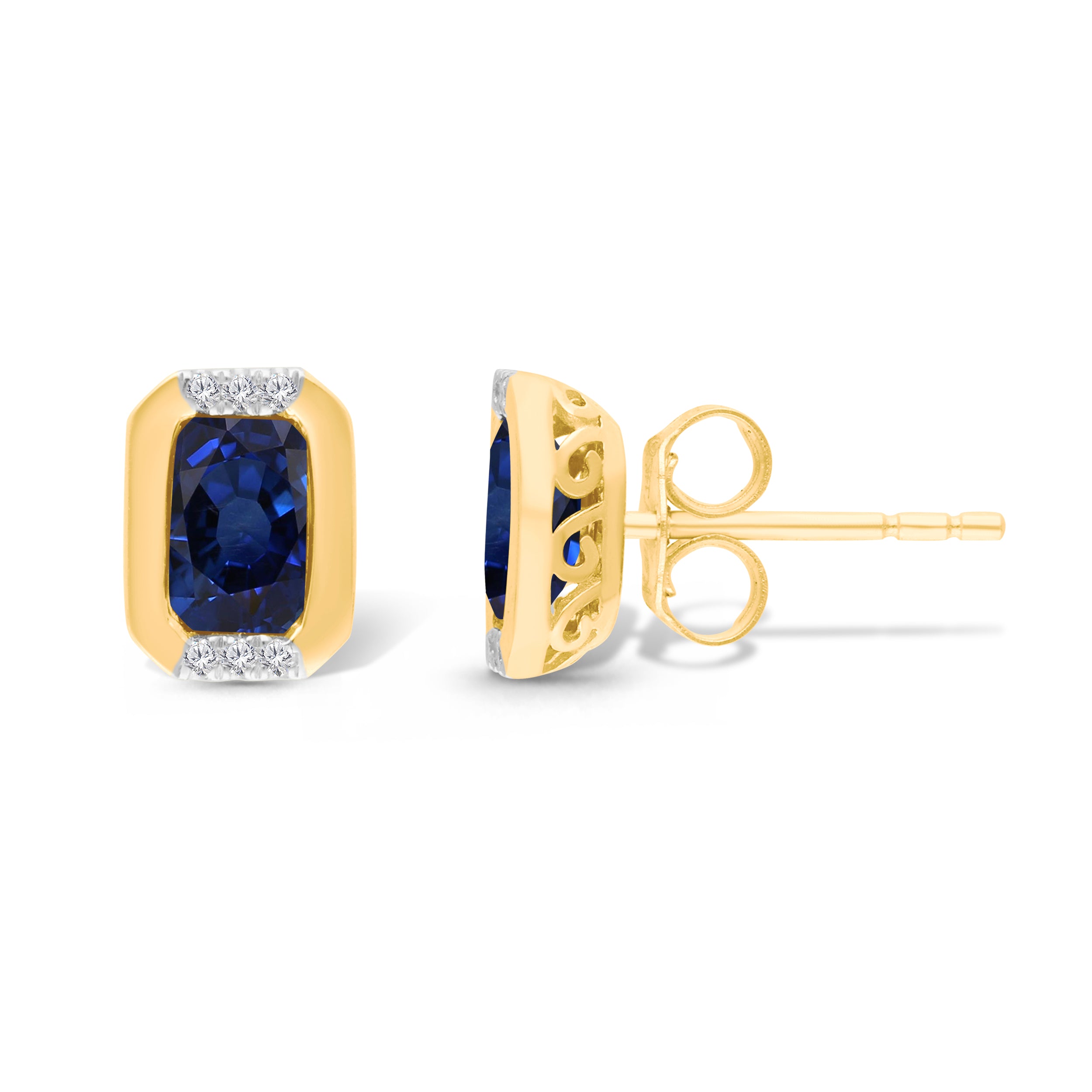 Sapphire Emerald Bezel Studs