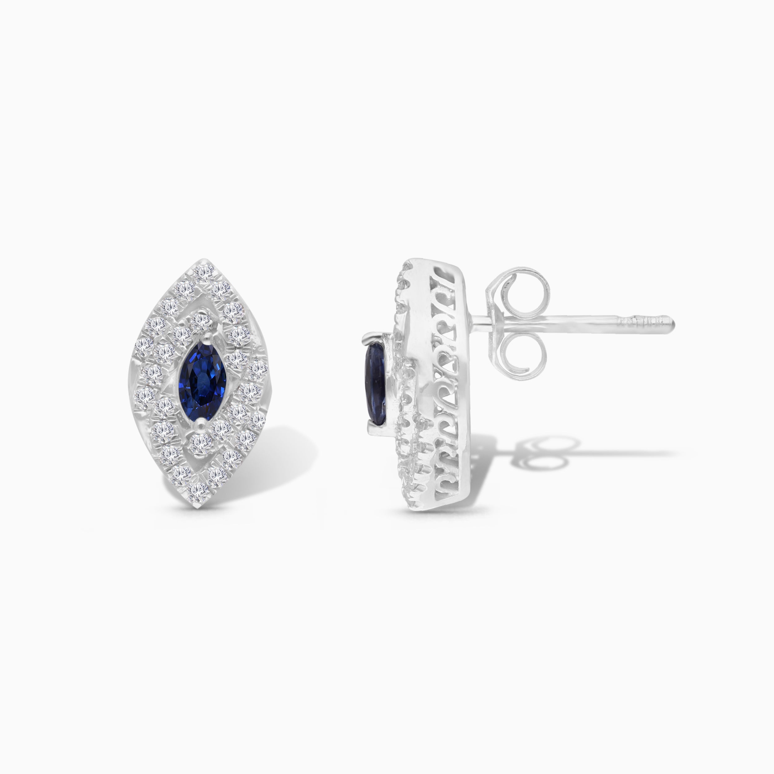 Rain Drop Sapphire & Diamond Studs