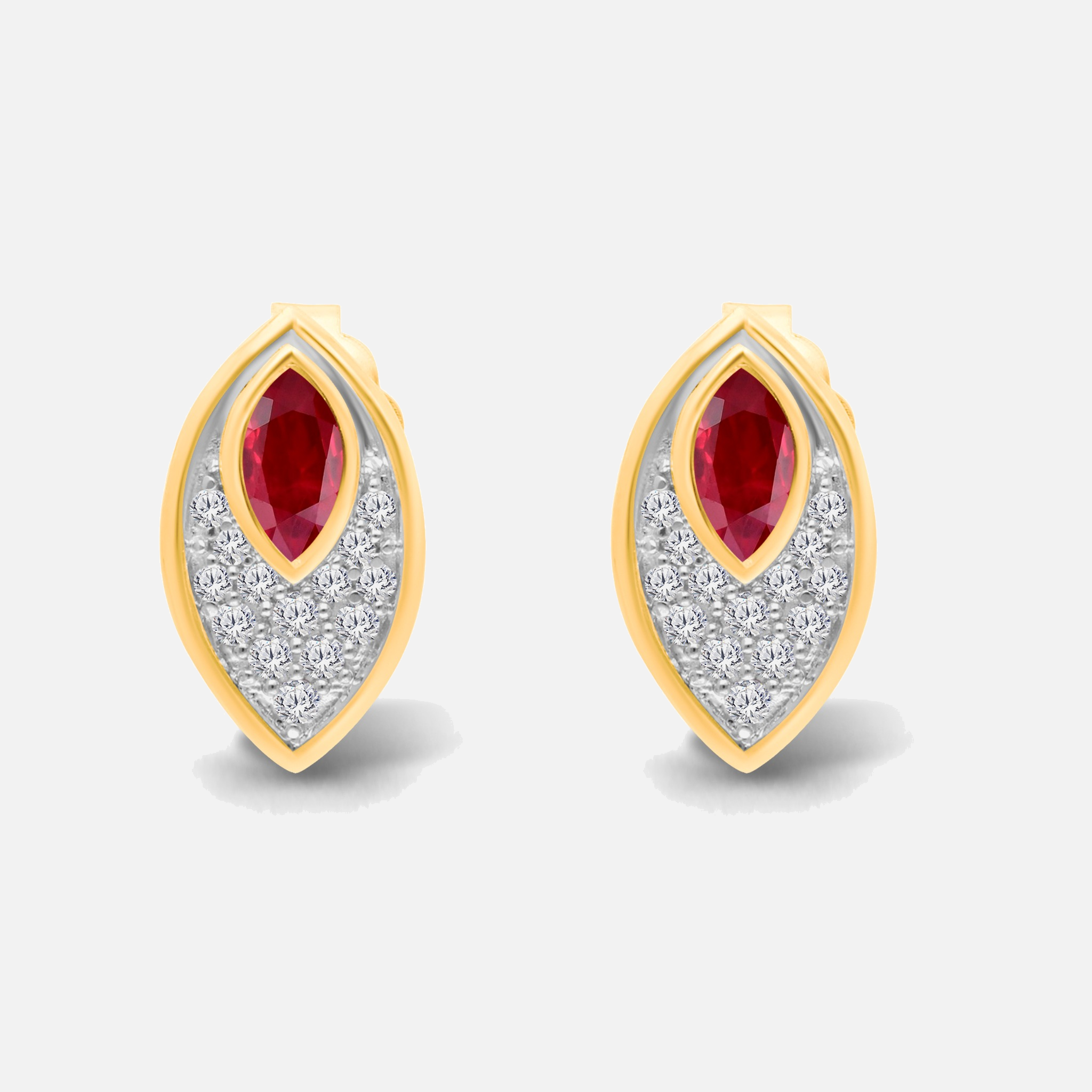 Dual Marquise Diamond & Ruby Earring Ruby