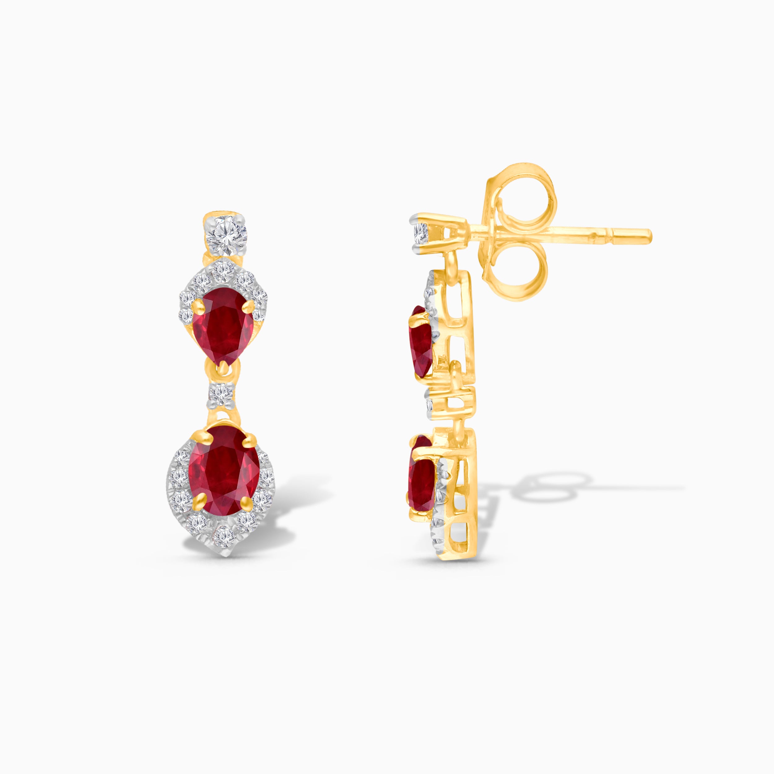 Ruby Diamond Drop Earrings