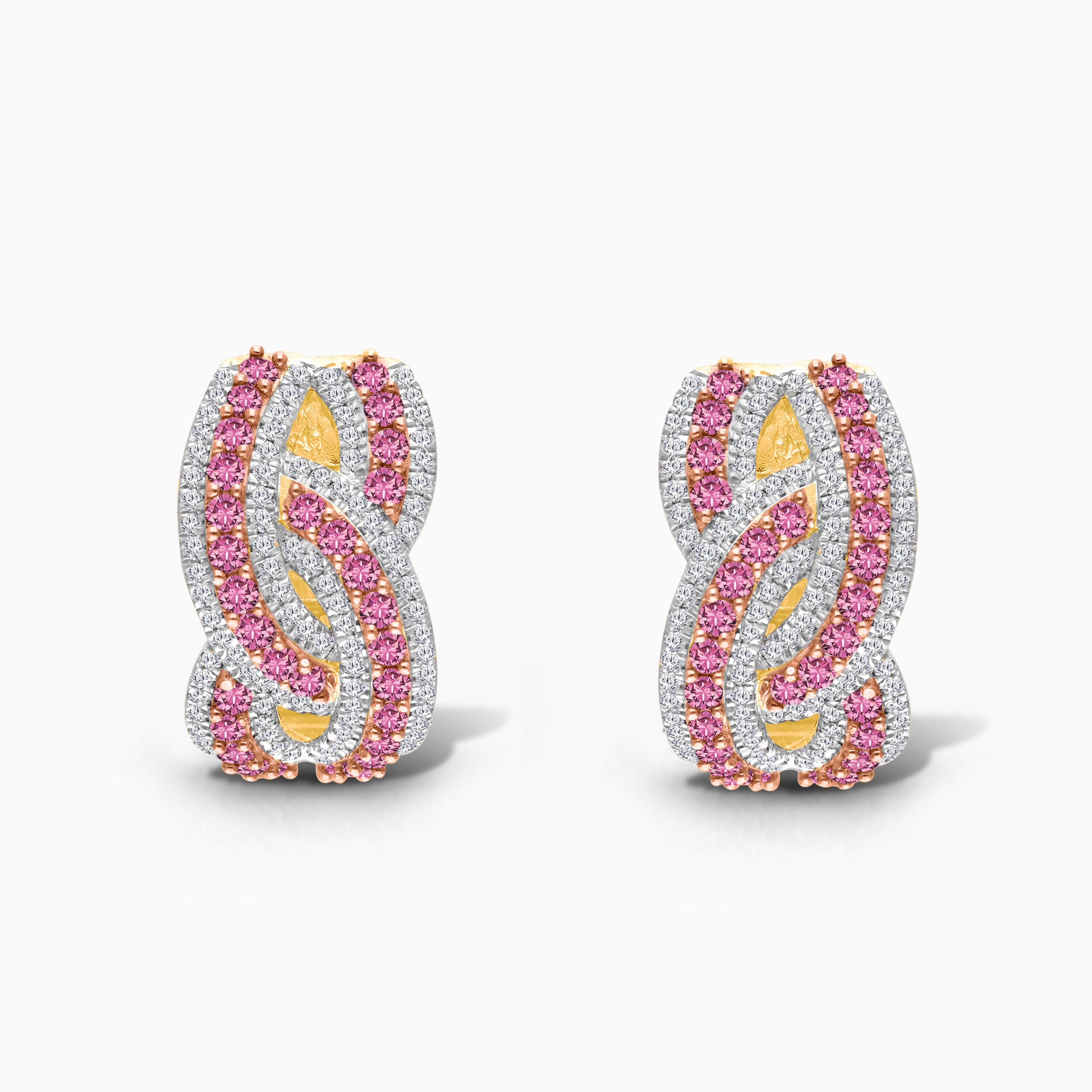 Infinity Pink Sapphire & Diamond Hoops