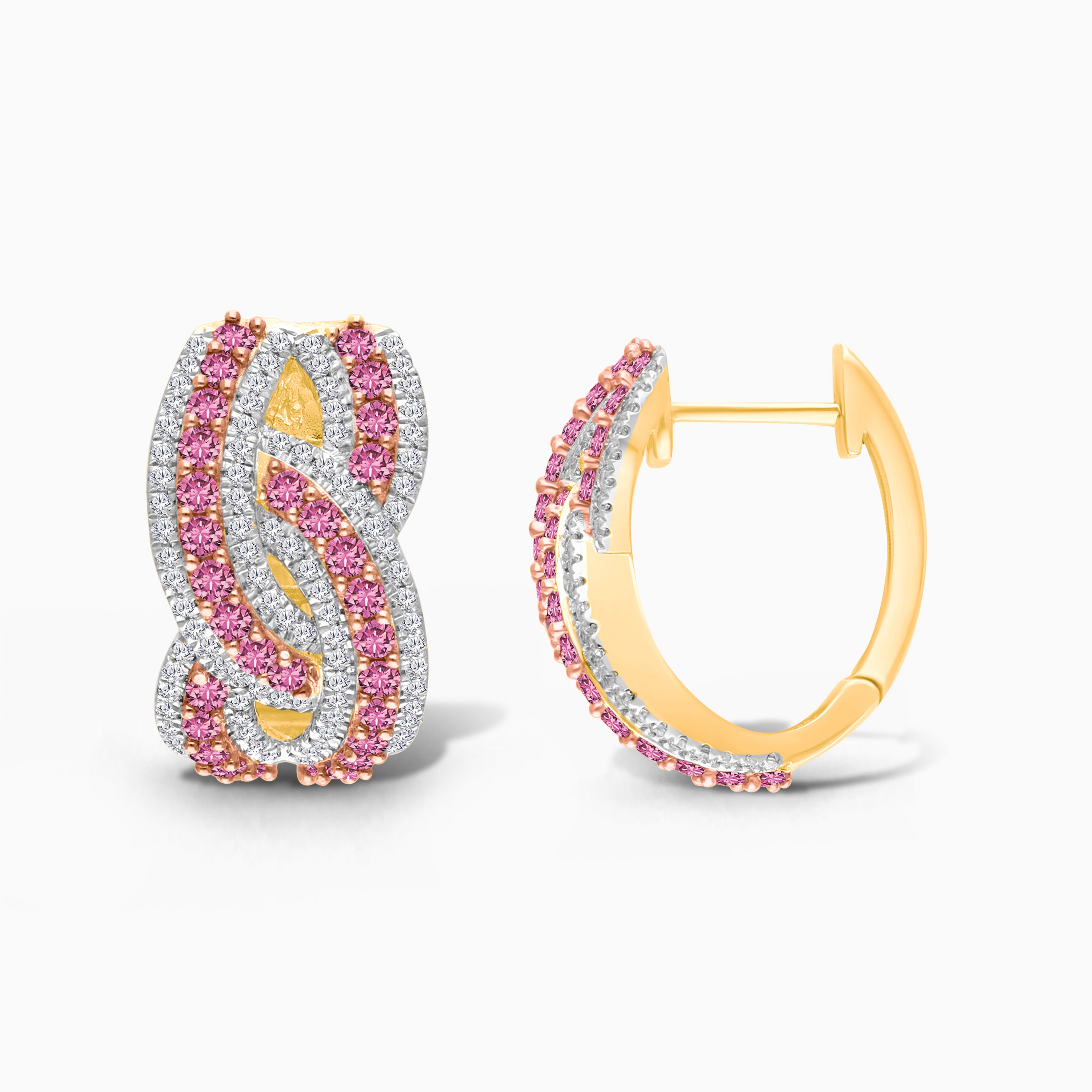 Infinity Pink Sapphire & Diamond Hoops