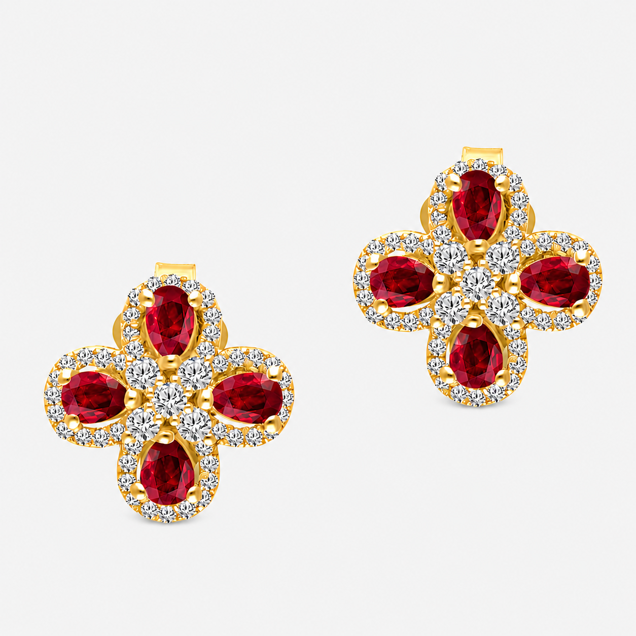 Rose Hierloom Studs Ruby