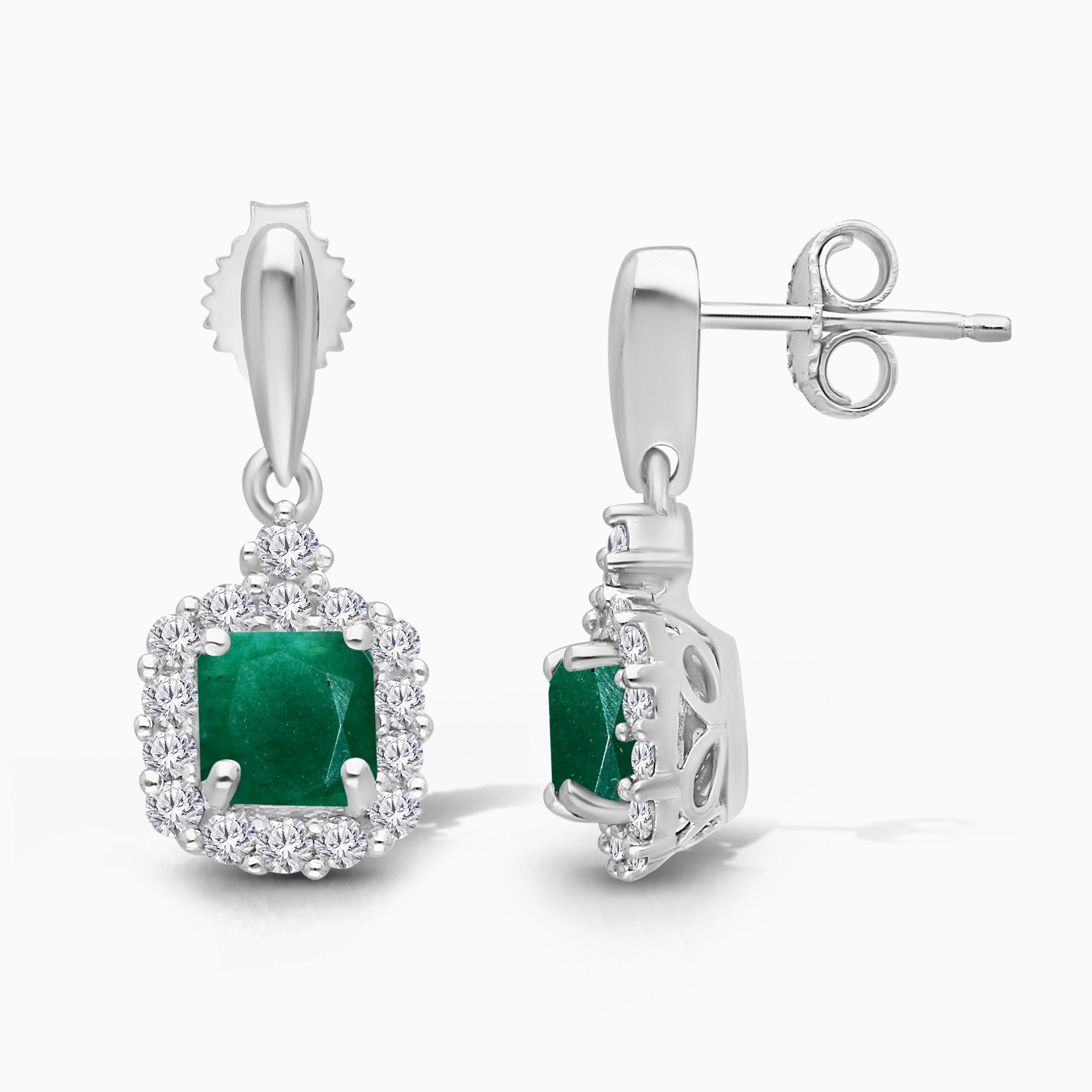 Colombian Emerald & Diamond Dangle Earrings