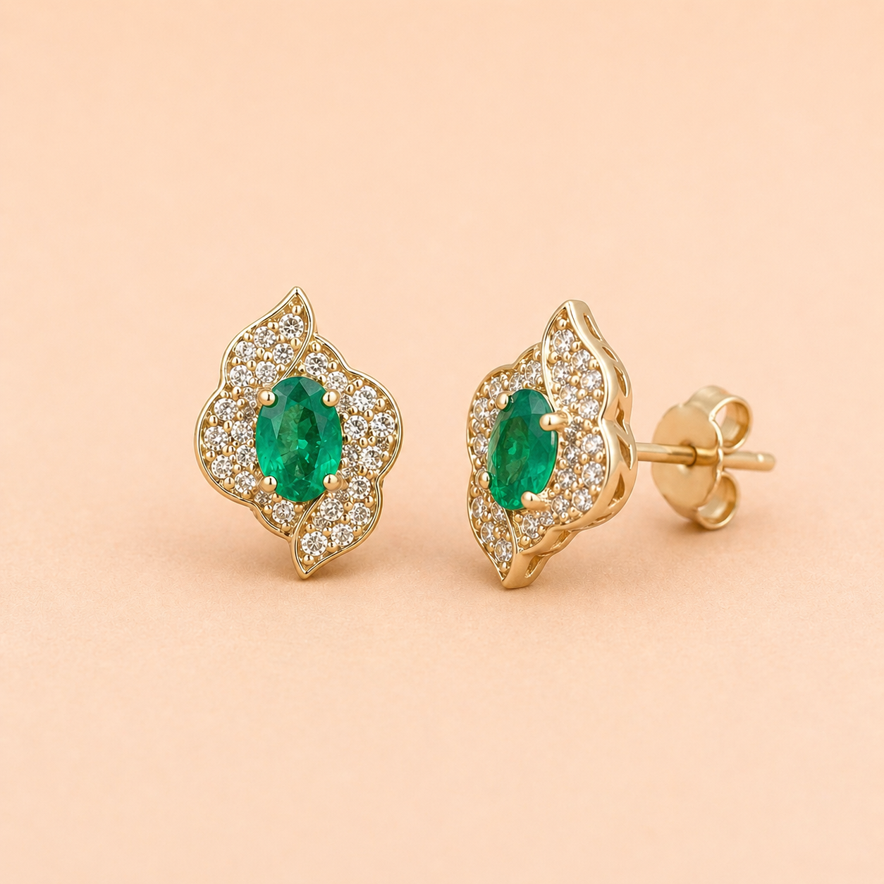 Green Ivy Studs Emerald