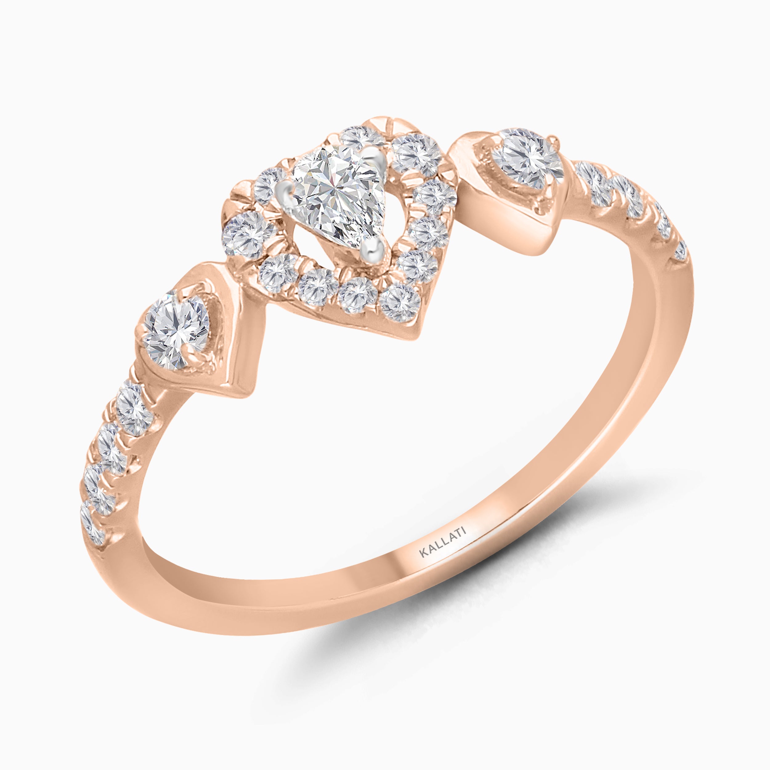 Trio of Hearts Diamond Ring