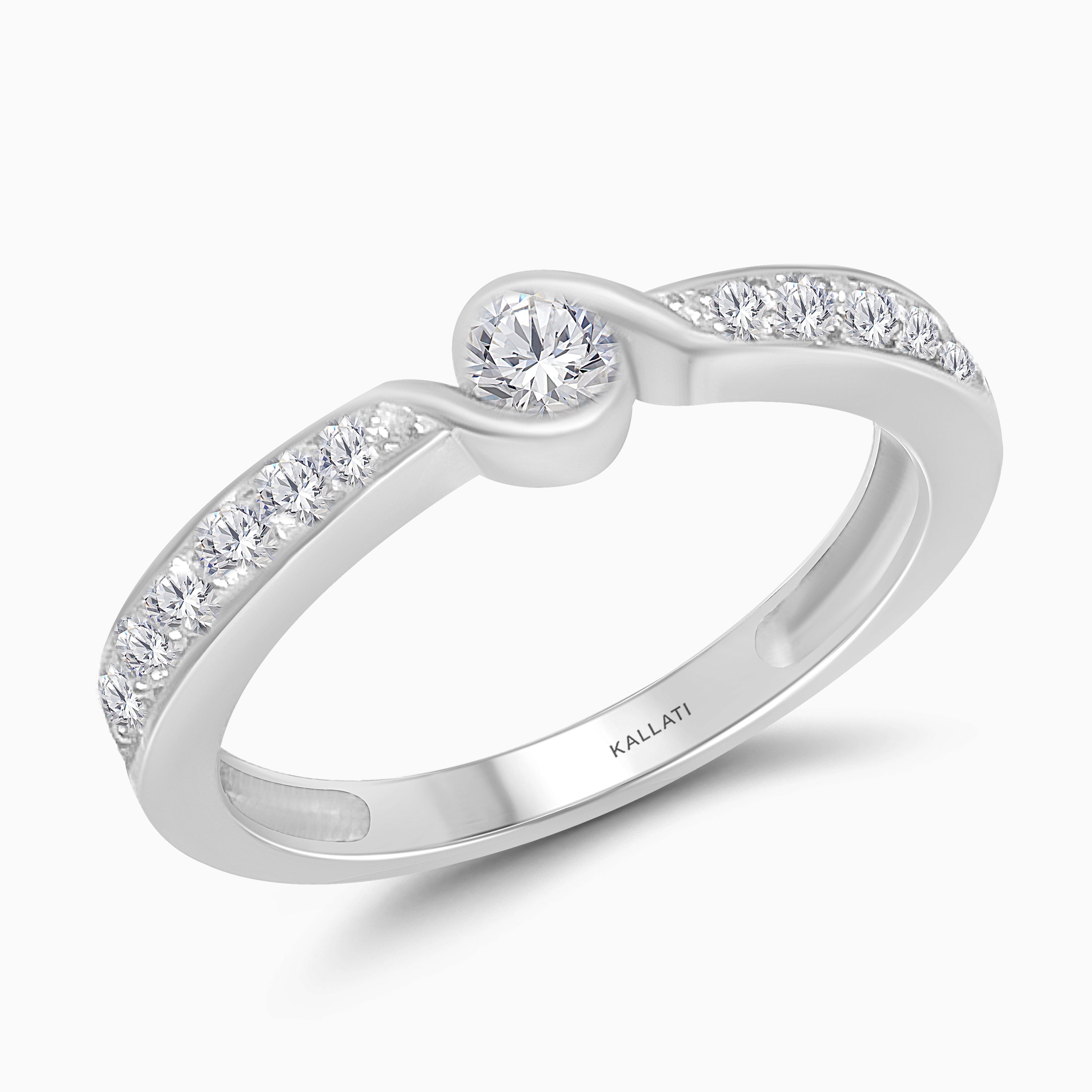 Twisting Bezel Diamond Band