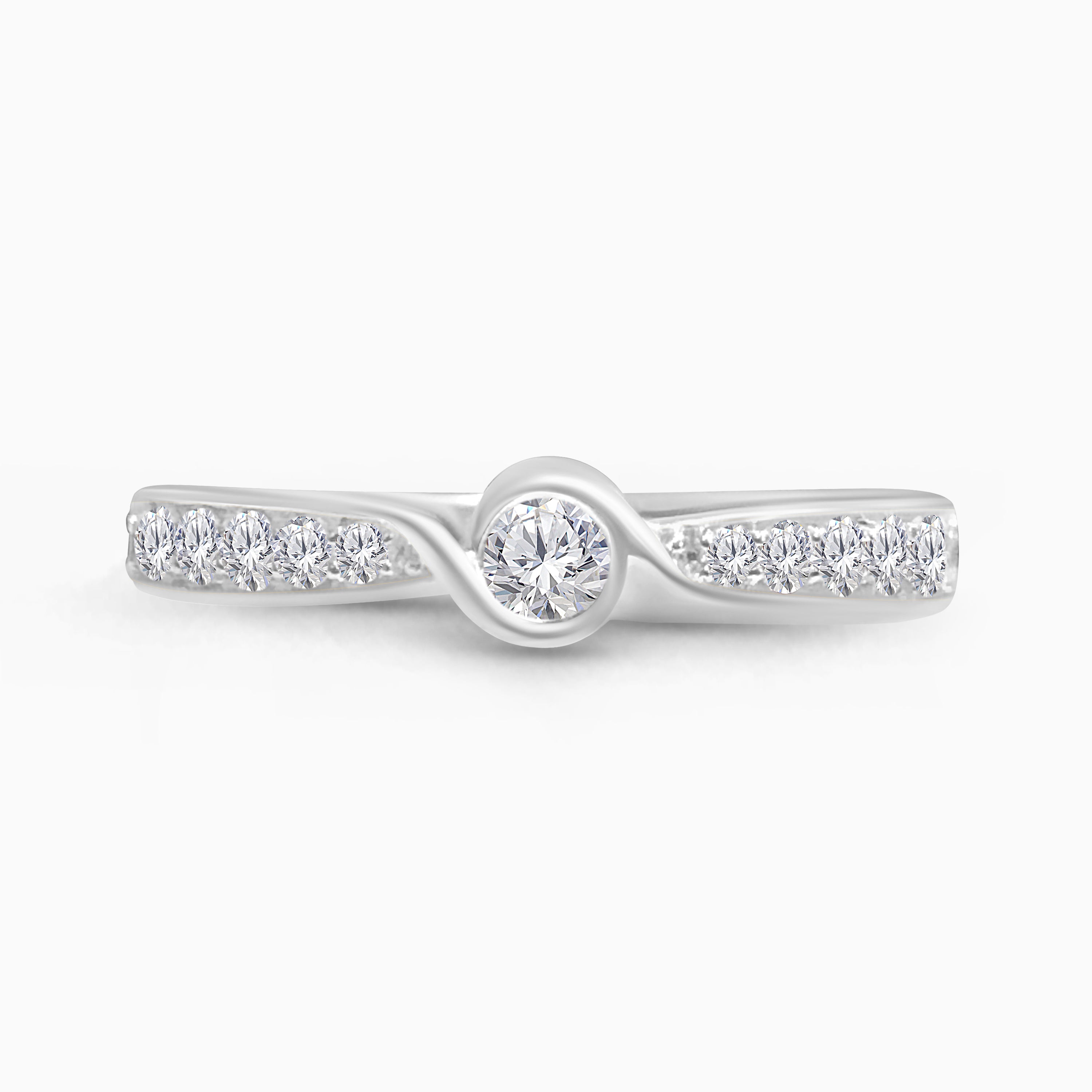Twisting Bezel Diamond Band