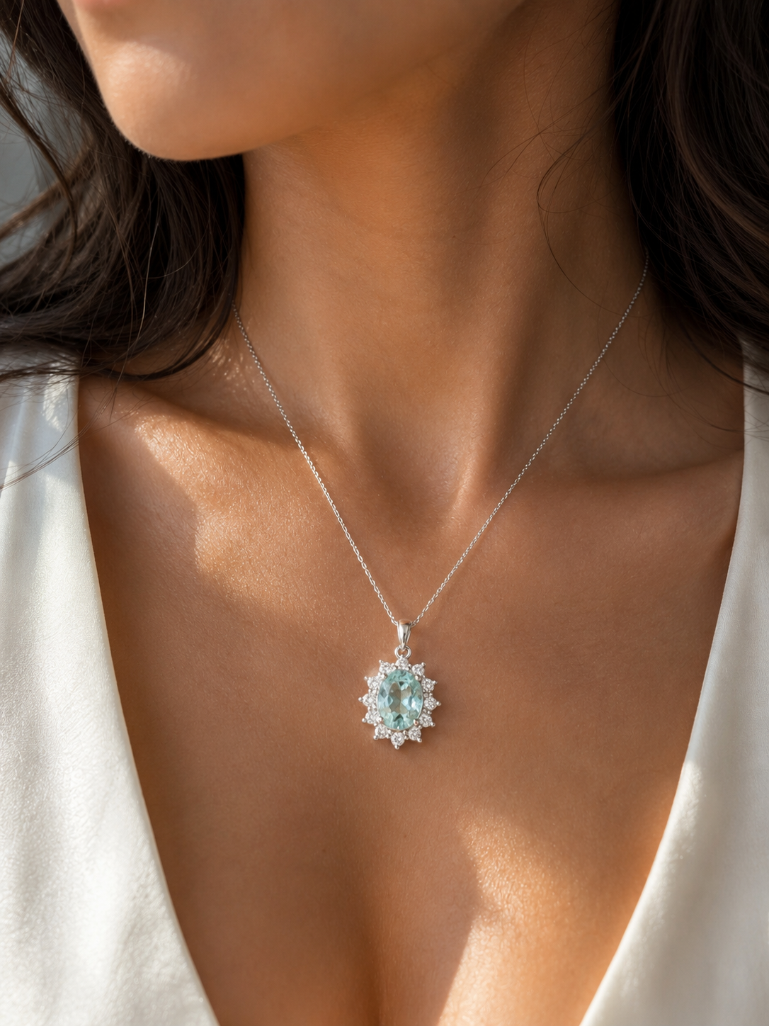 GIA Snowflake Paraiba & Diamond Necklace
