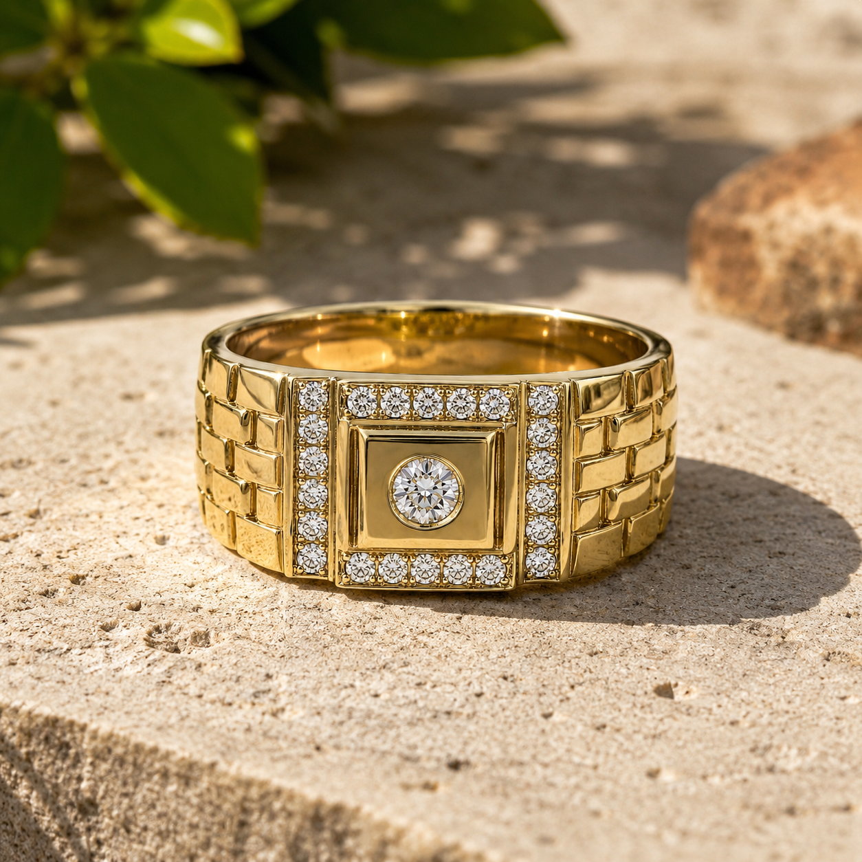 Timepiece Mens Diamond Ring