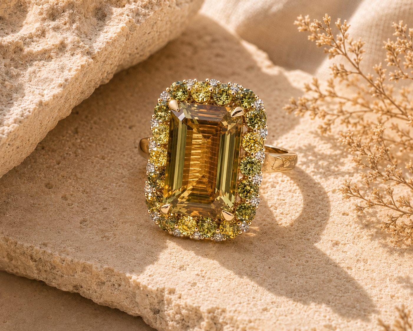 Certified Csarite & Multi Sapphire Diamond Ring