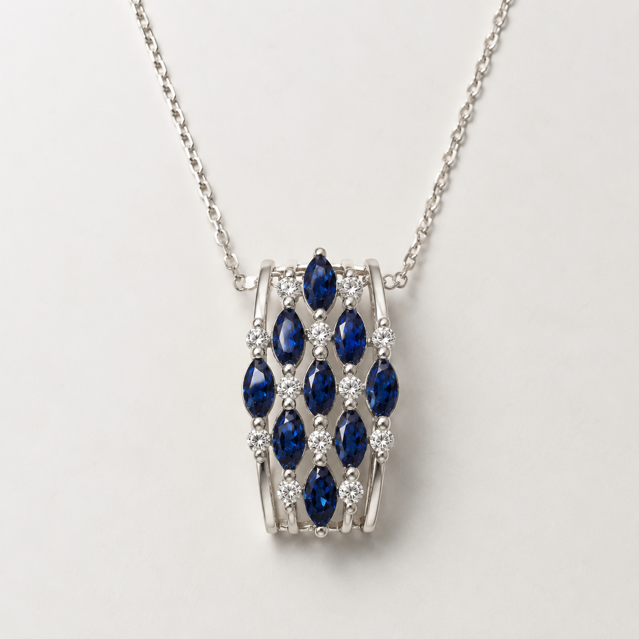 Shimmering Rainfall Sapphire Necklace
