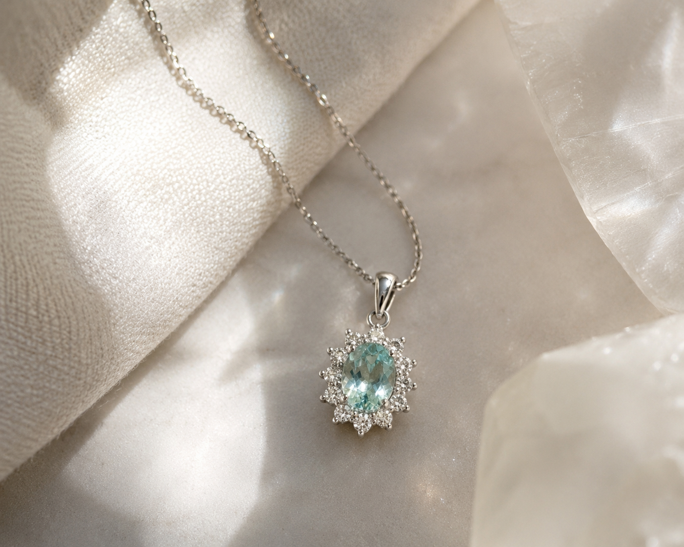 GIA Snowflake Paraiba & Diamond Necklace