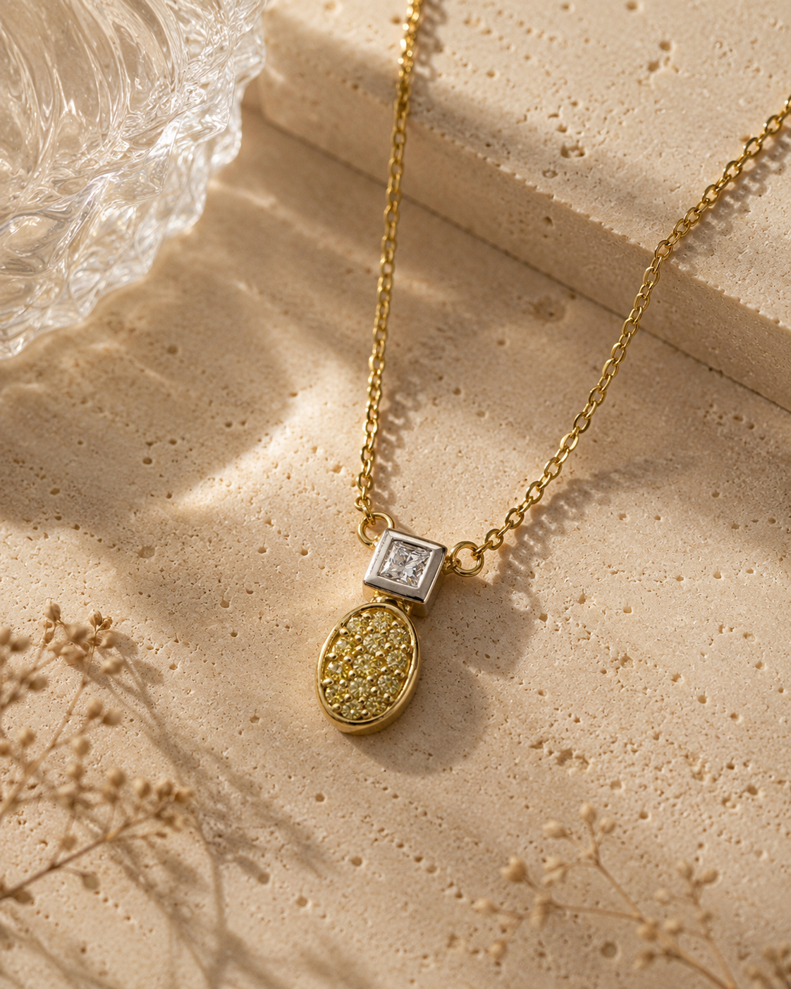 Rays of Sunshine Diamond Necklace Yellow Diamond