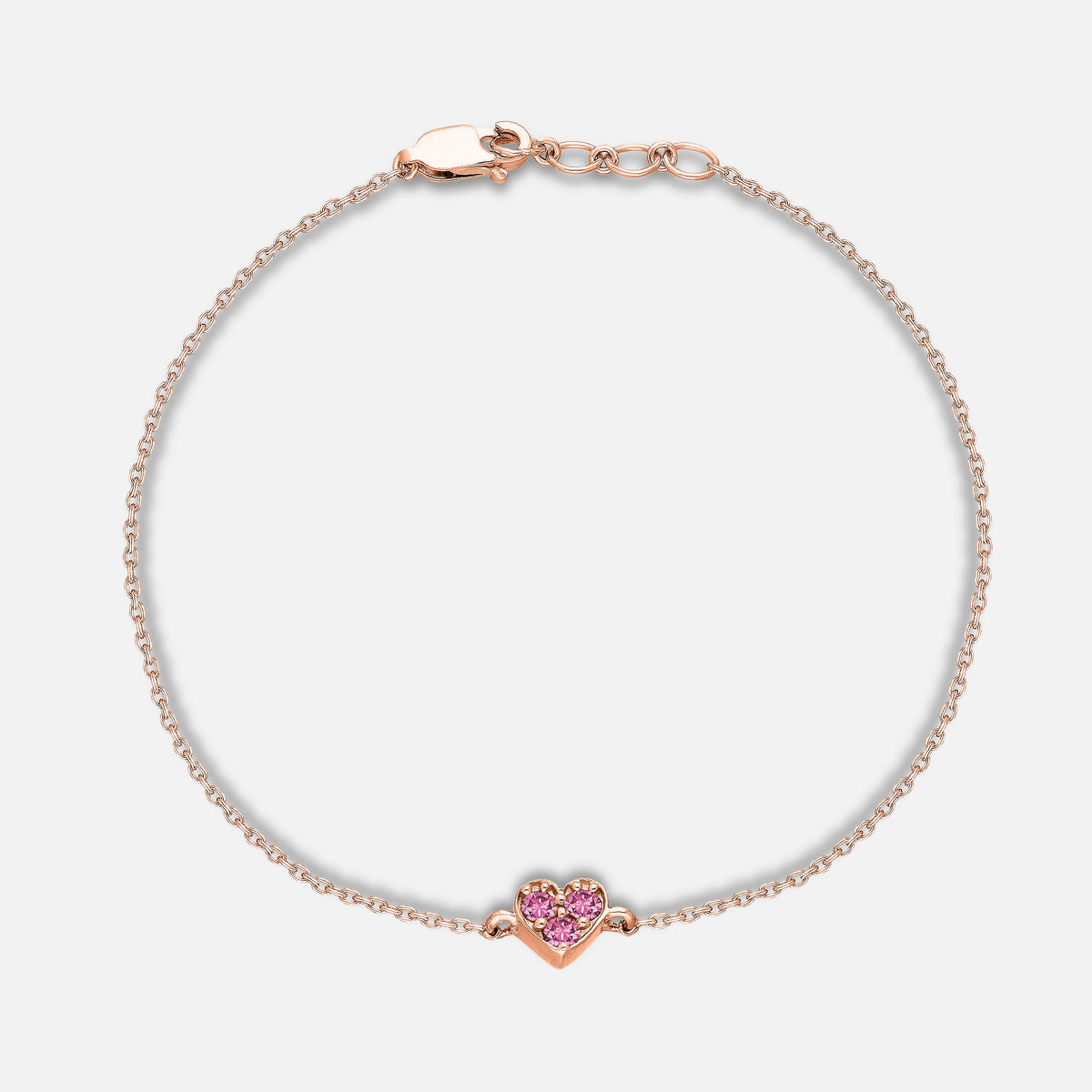 Pave Pink Sapphire Heart Bracelet hearts