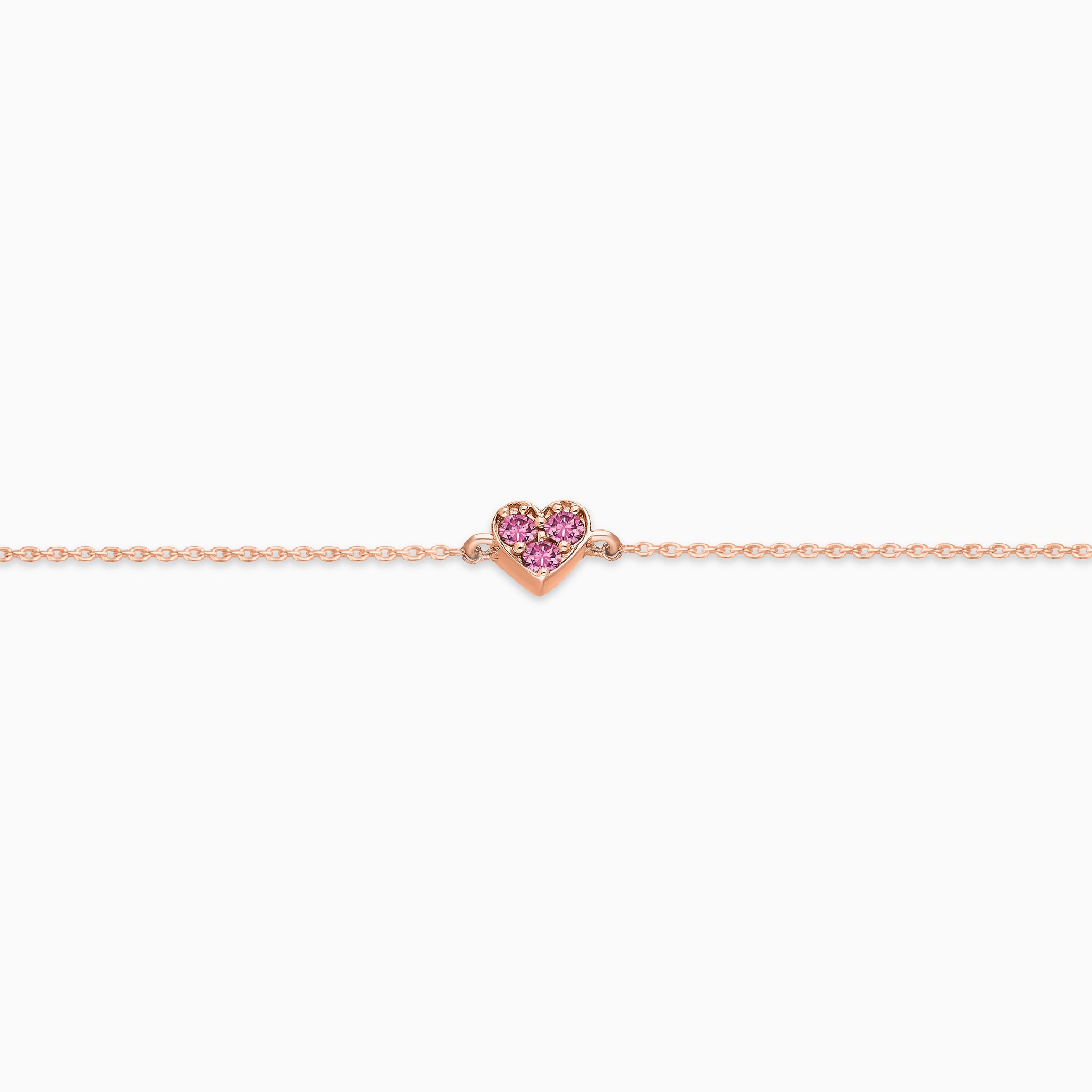 Pave Pink Sapphire Heart Bracelet