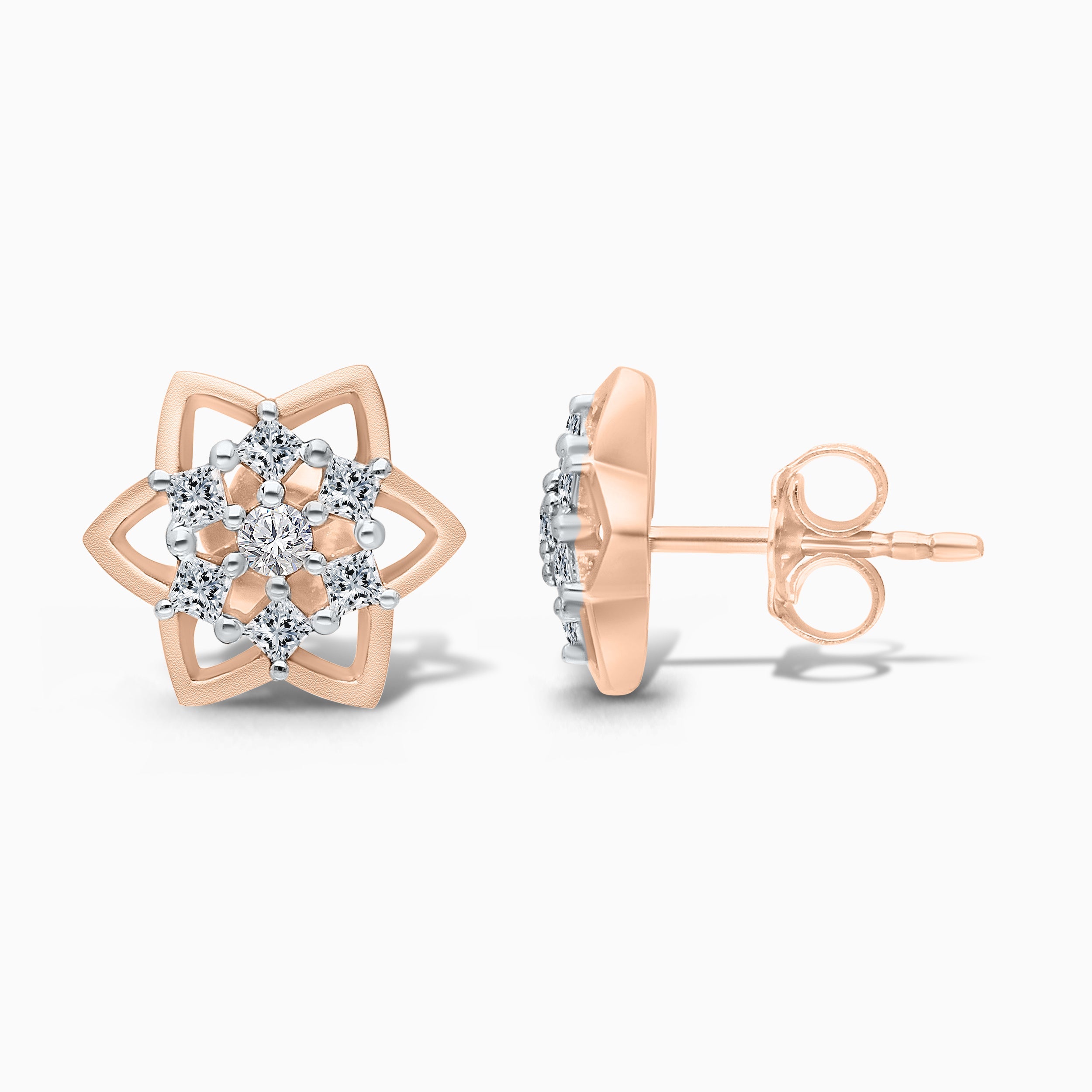 Star Flower Diamond Studs