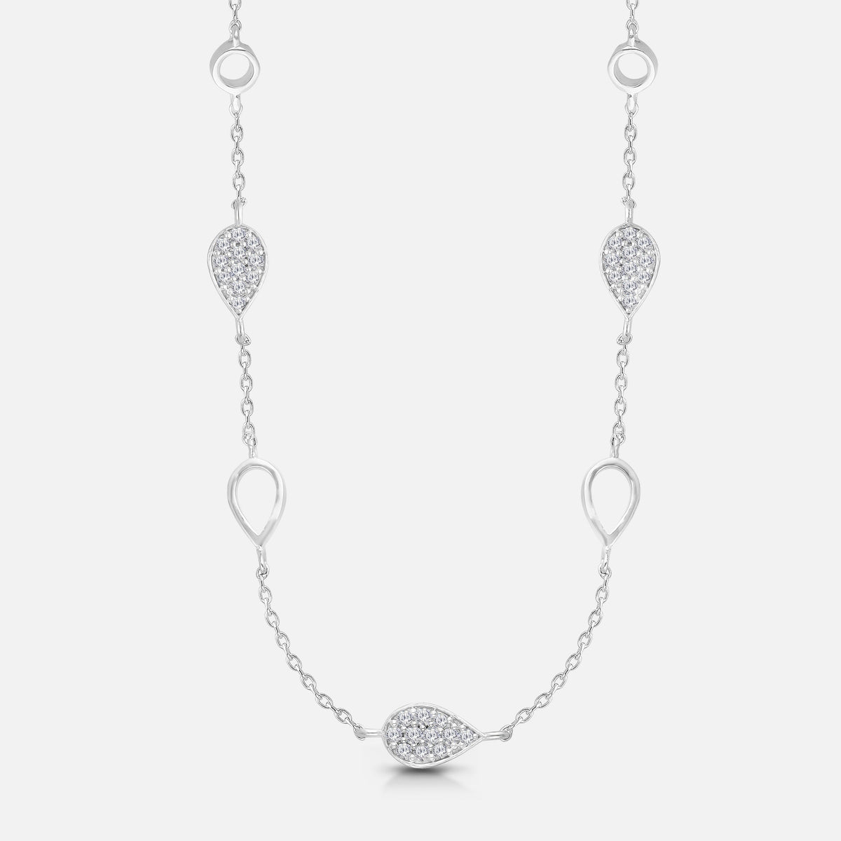 Diamond Pave Tennis Necklace White Diamond