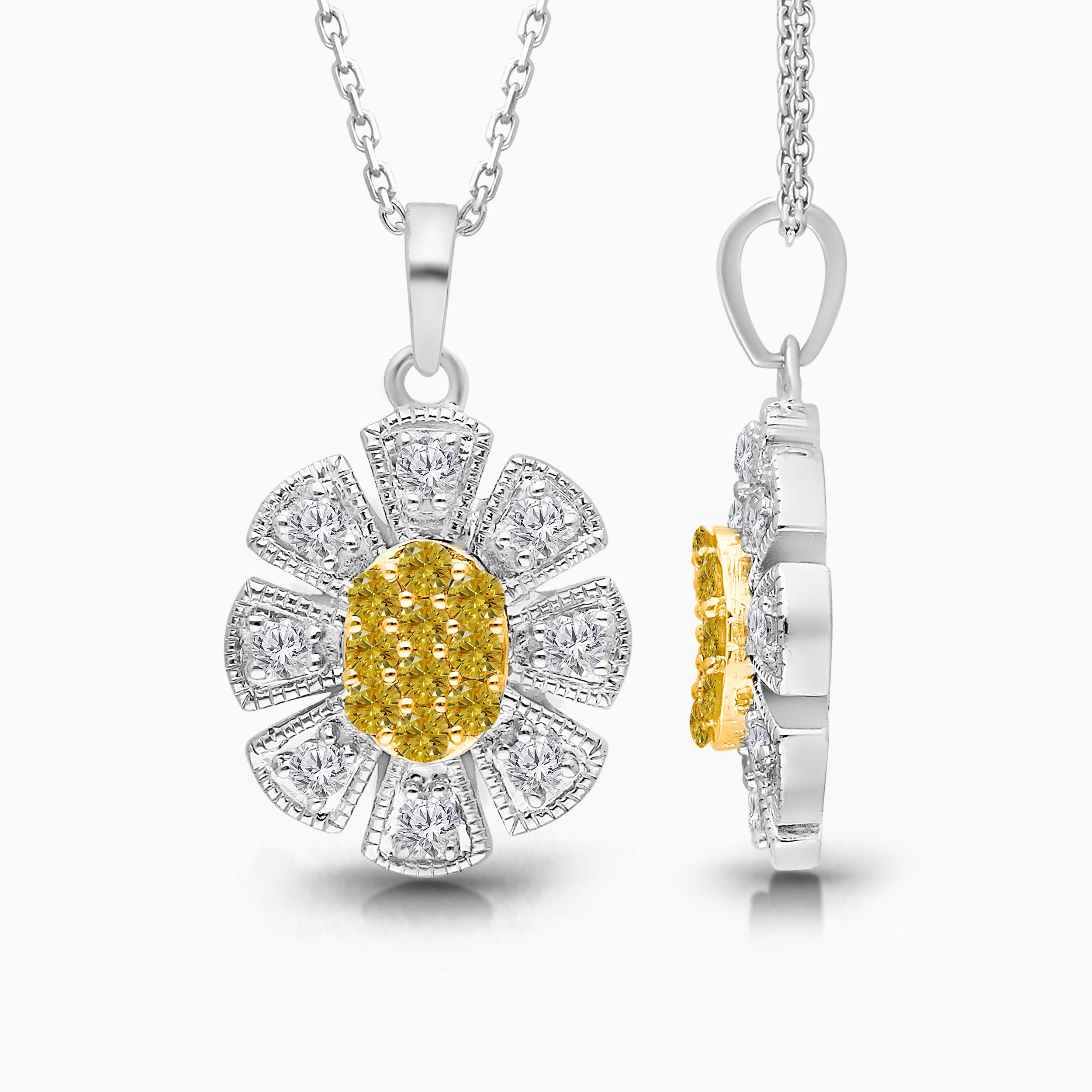Sunflower Diamond Pendant