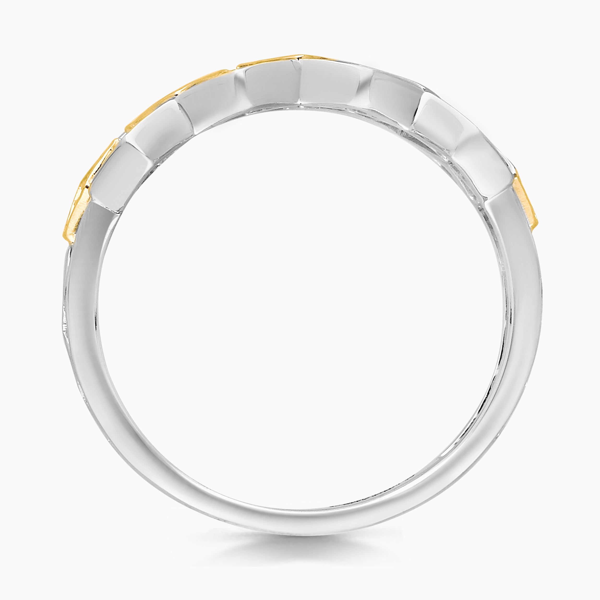 Rows Of Diamonds Dual Toned Band