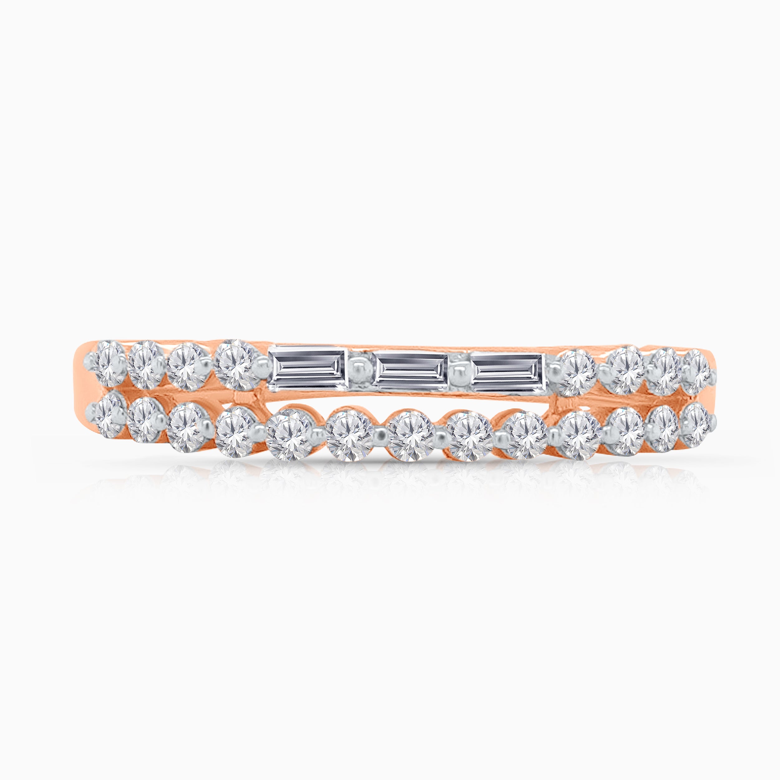 Baguette and Round Diamond Band