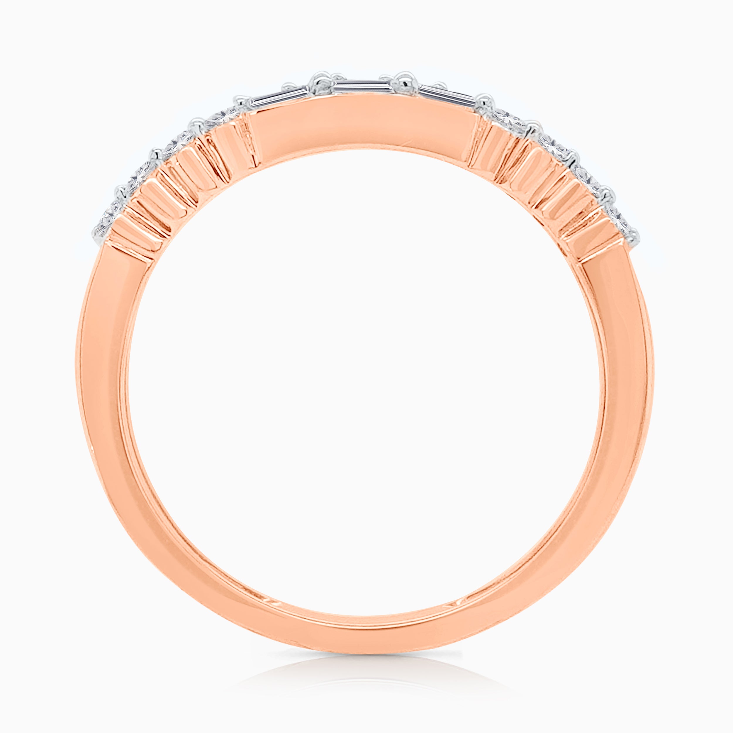 Baguette and Round Diamond Band