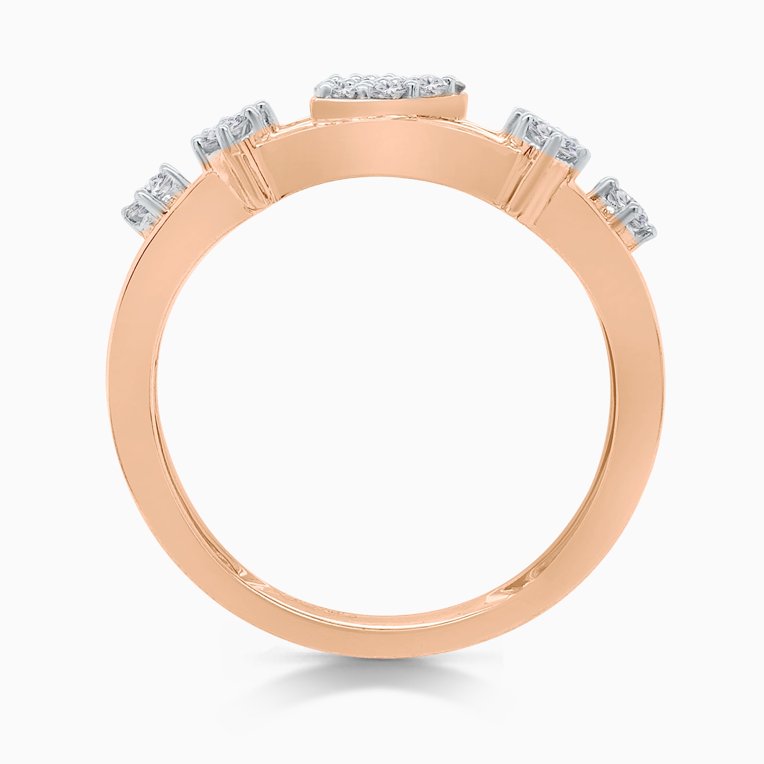 Spekled Diamond Leaf Ring
