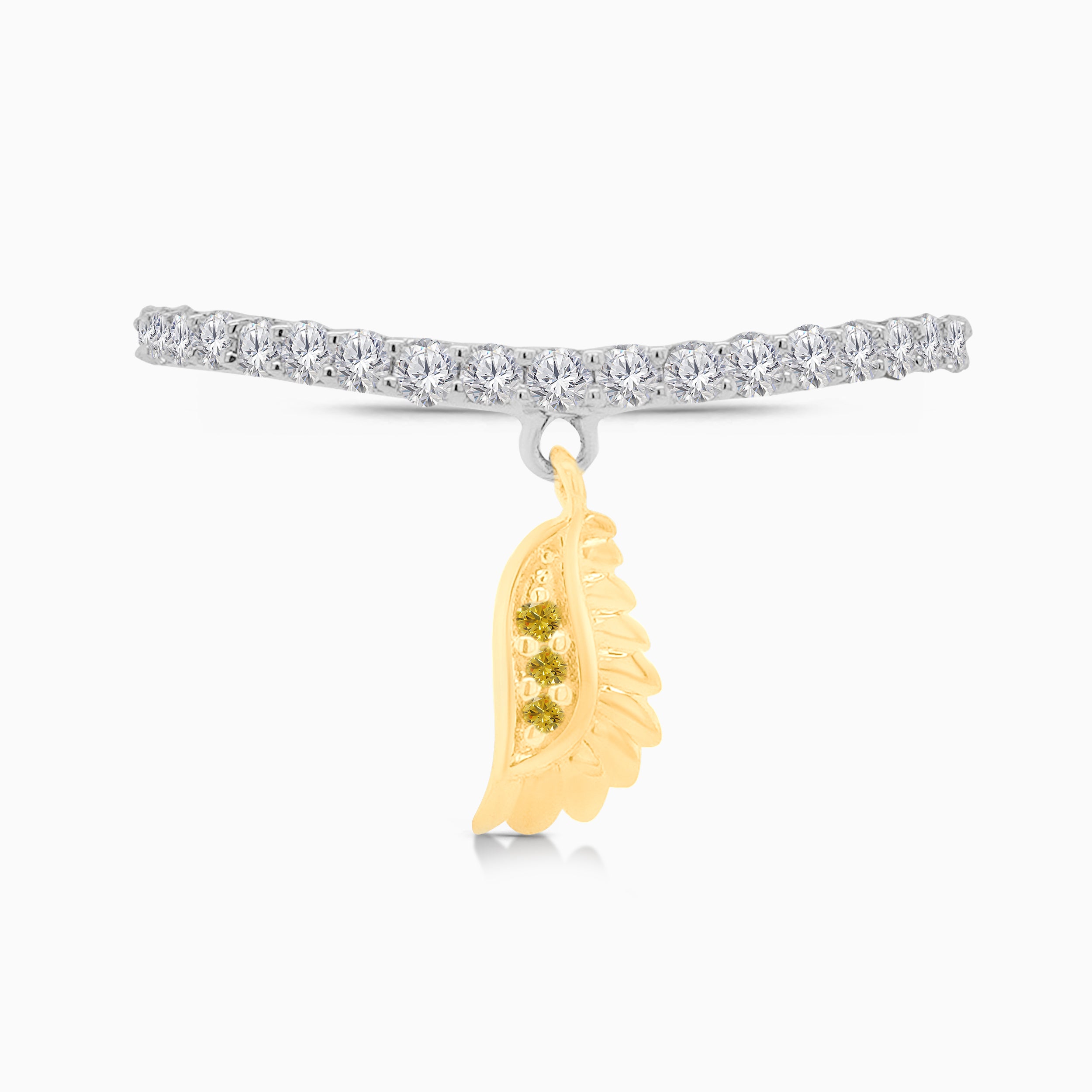Yellow Diamond Griffiness Wing Dangle Ring